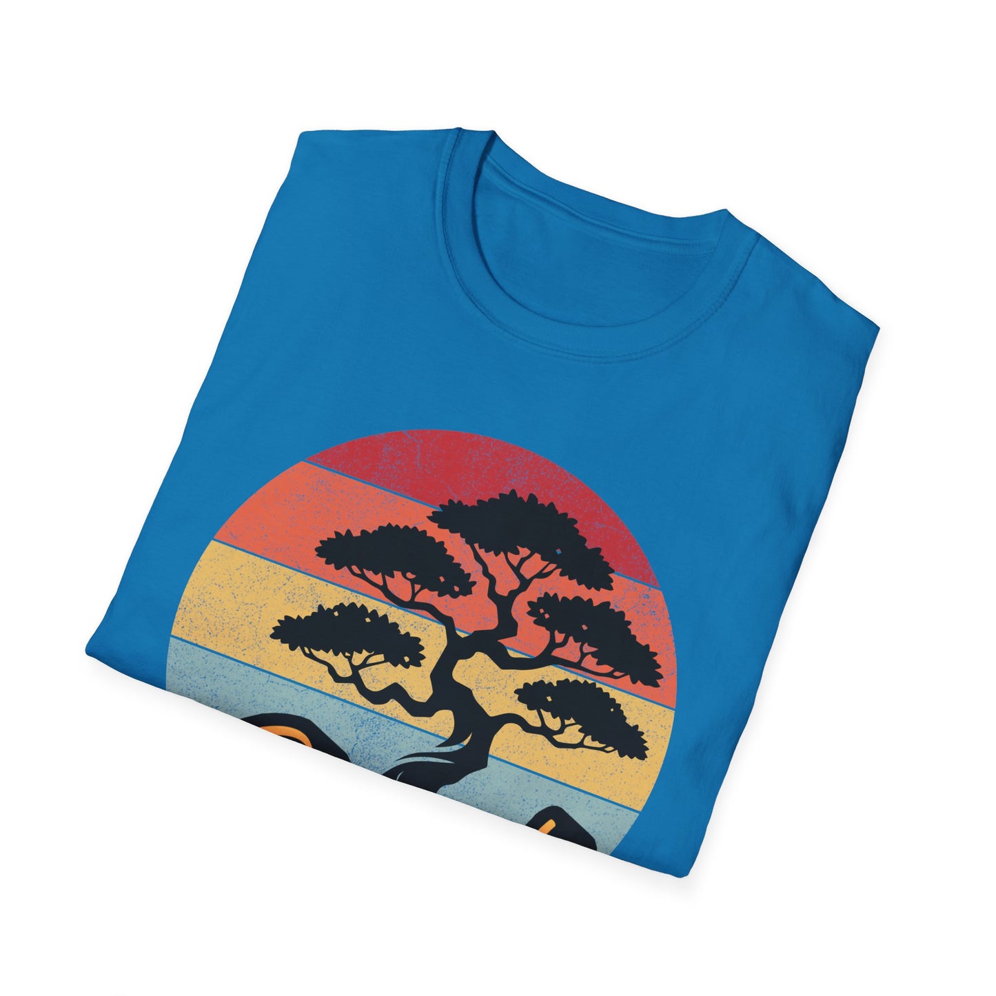 Tshirt A: Classic Sunset Bonsai Shirt, California Vintage-Style Bonsai Tree T-Shirt, Softstyle Bonsai Sunset Tee, Gift for Him