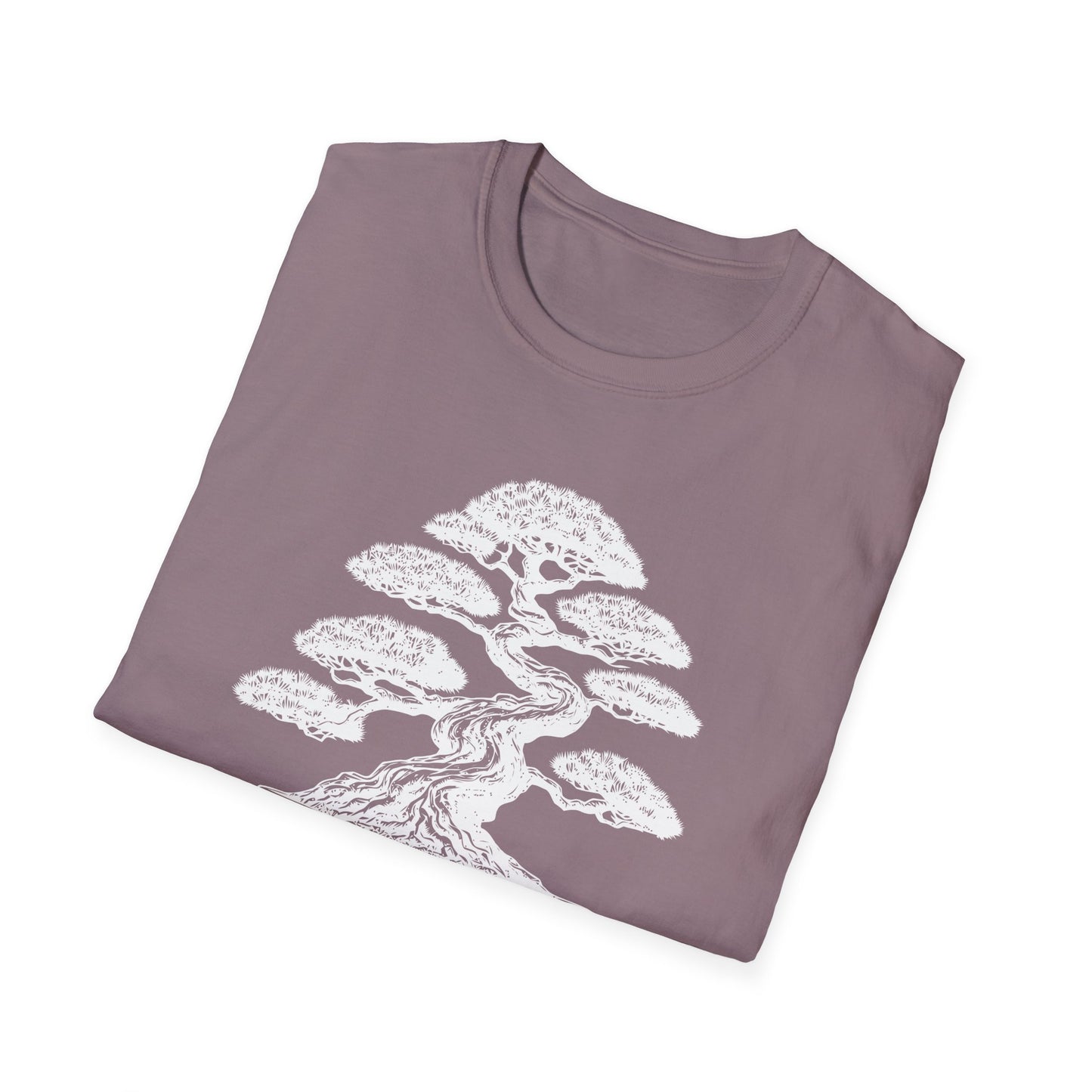Tshirt 2: Bonsai Tree Shirt, Juniper Pine Bonsai Pot Tee, Botanical Art Softstyle T-Shirt, Nature Lover Top, Zen Bonsai Enthusiast Gift for Him/Her