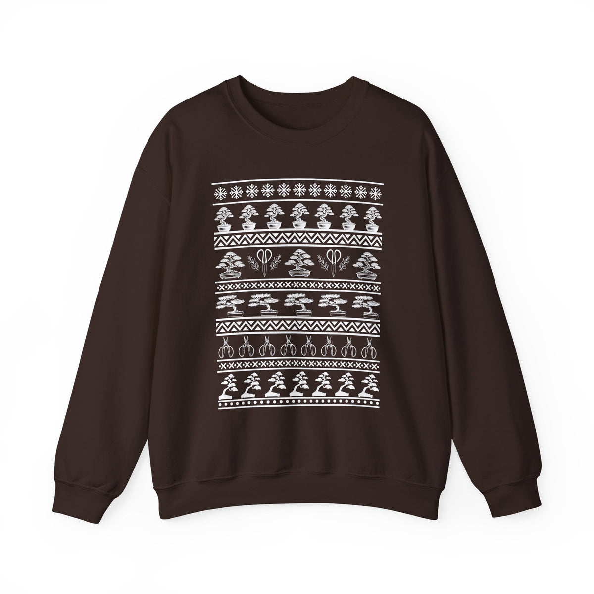 Winter Bonsai Tree Christmas Nordic Ugly Sweater Sweatshirt, Fair Isle Holiday Shirt