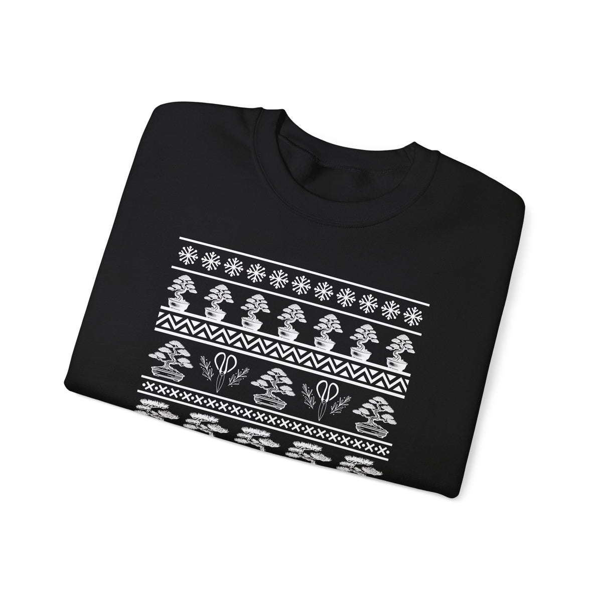 Winter Bonsai Tree Christmas Nordic Ugly Sweater Sweatshirt, Fair Isle Holiday Shirt