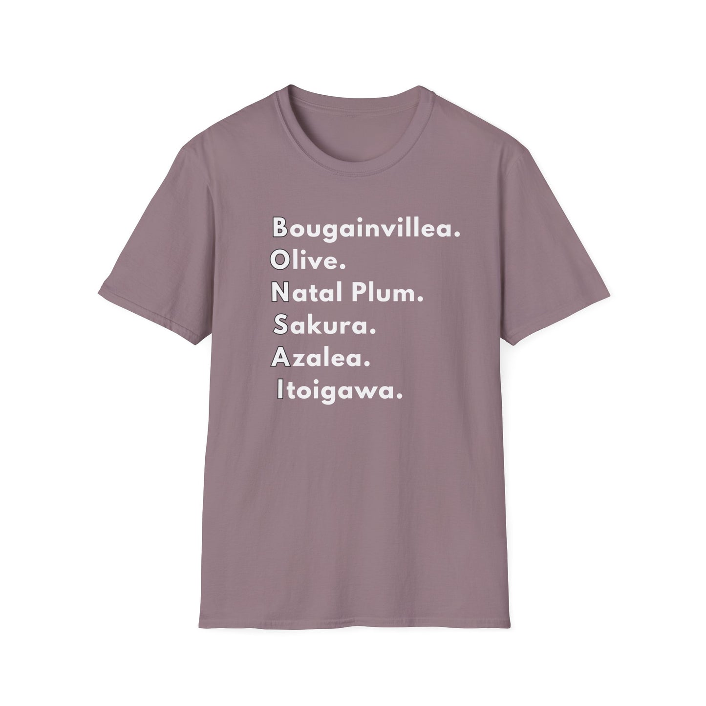 Tshirt: Bonsai Tee Spelling Bonsai Tree Types, Bonsai Word Art Softstyle T-Shirt, Bonsai Enthusiast Gift for Him, Bonsai Tree Varieties Top, Flower