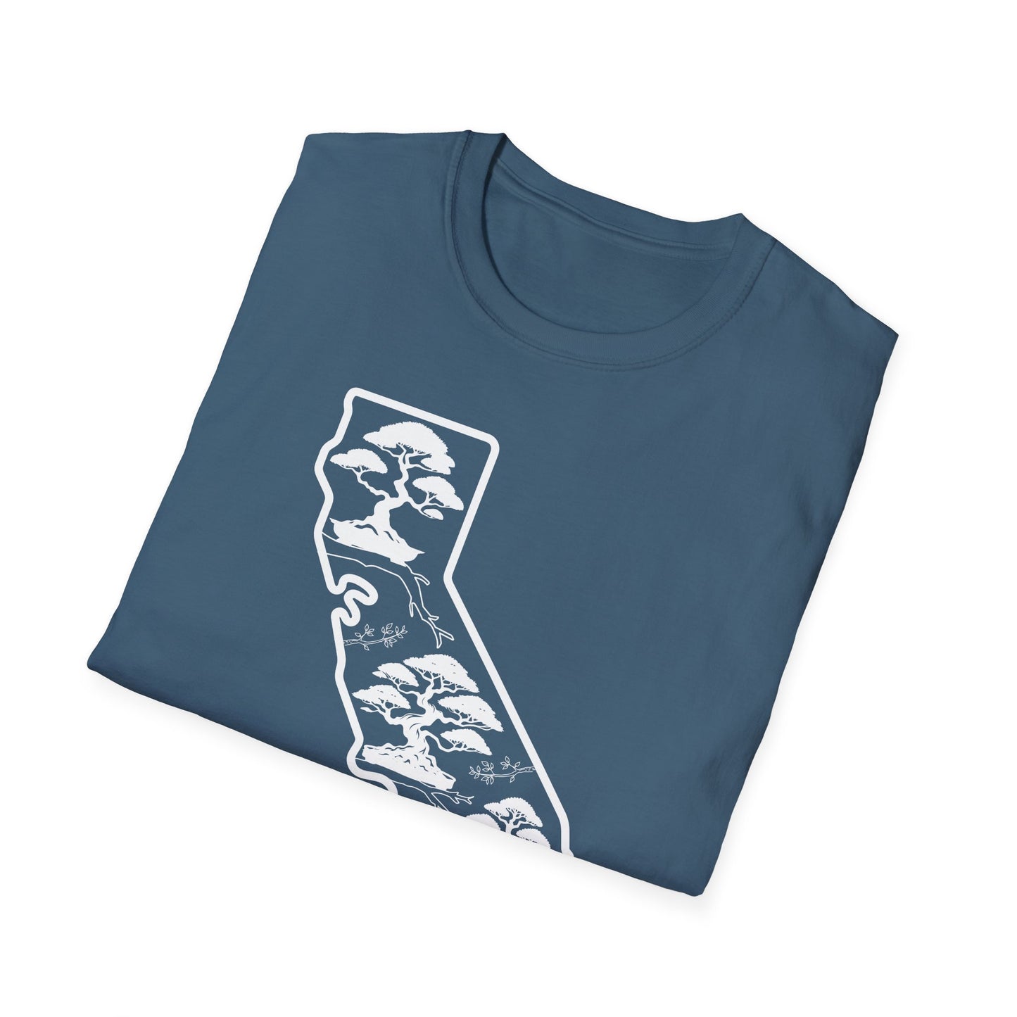 Tshirt: California State Bonsai Trees Softstyle T-Shirt, Souvenir State Tee, Botanical Plant Shirt, Nature Lover Shirt, Bonsai Hobbyist Gift Tee