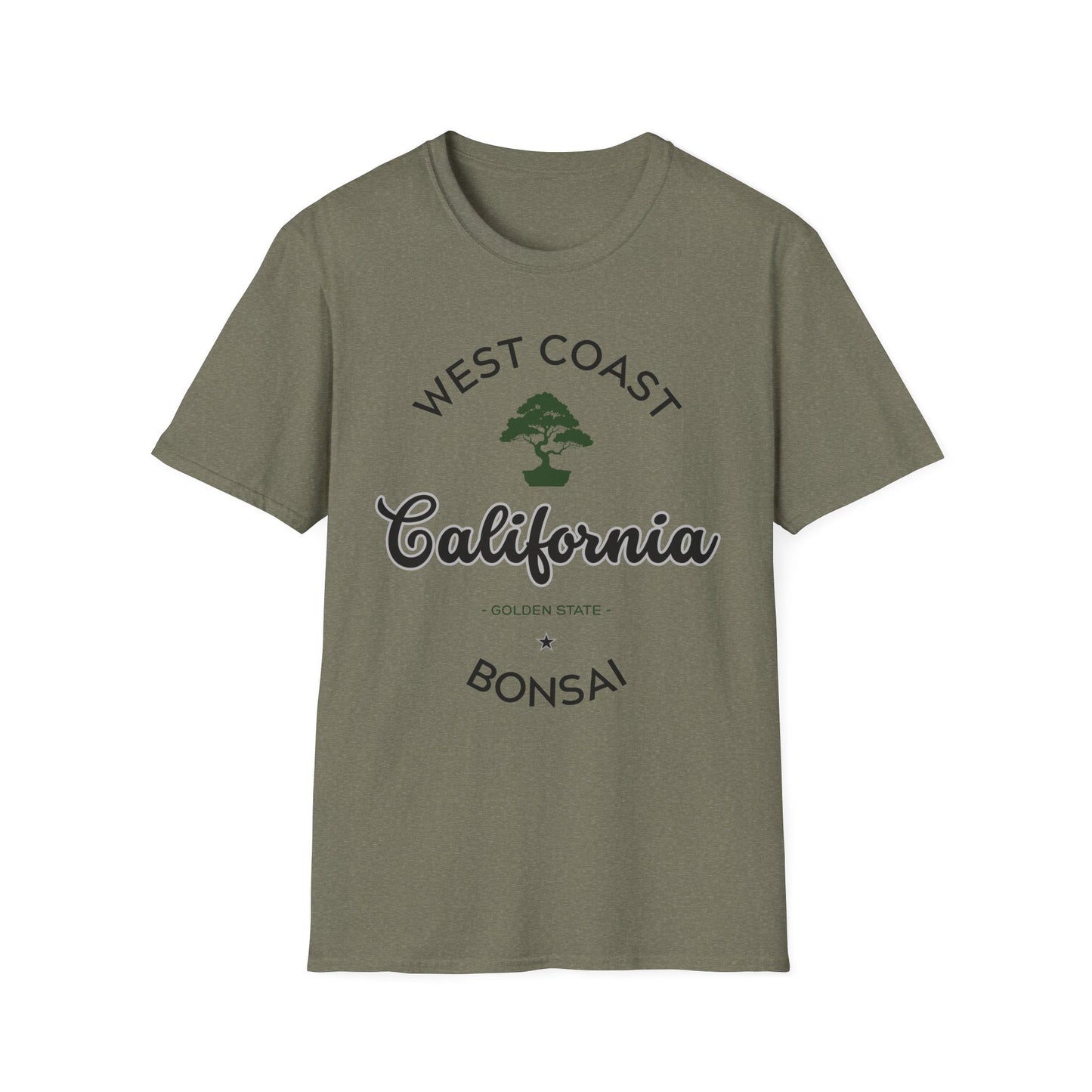 Tshirt 4: West Coast California Bonsai Shirt, Golden State Softstyle Tee, Bonsai Hobby Gift