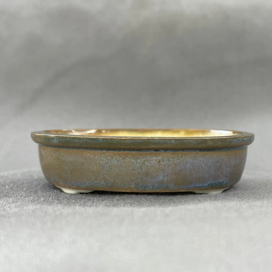 New! Tiny Oval Mame Bonsai Pot, About 2 inches wide