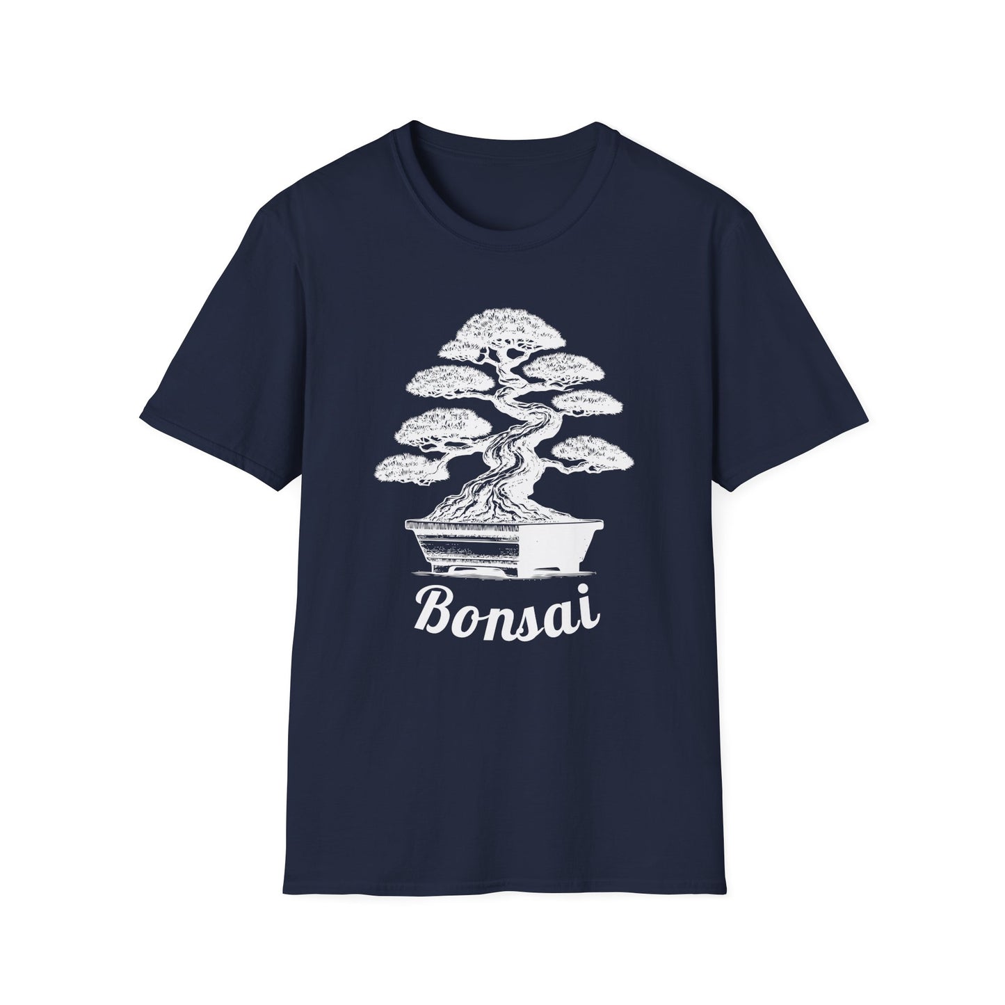 Tshirt 2: Bonsai Tree Shirt, Juniper Pine Bonsai Pot Tee, Botanical Art Softstyle T-Shirt, Nature Lover Top, Zen Bonsai Enthusiast Gift for Him/Her