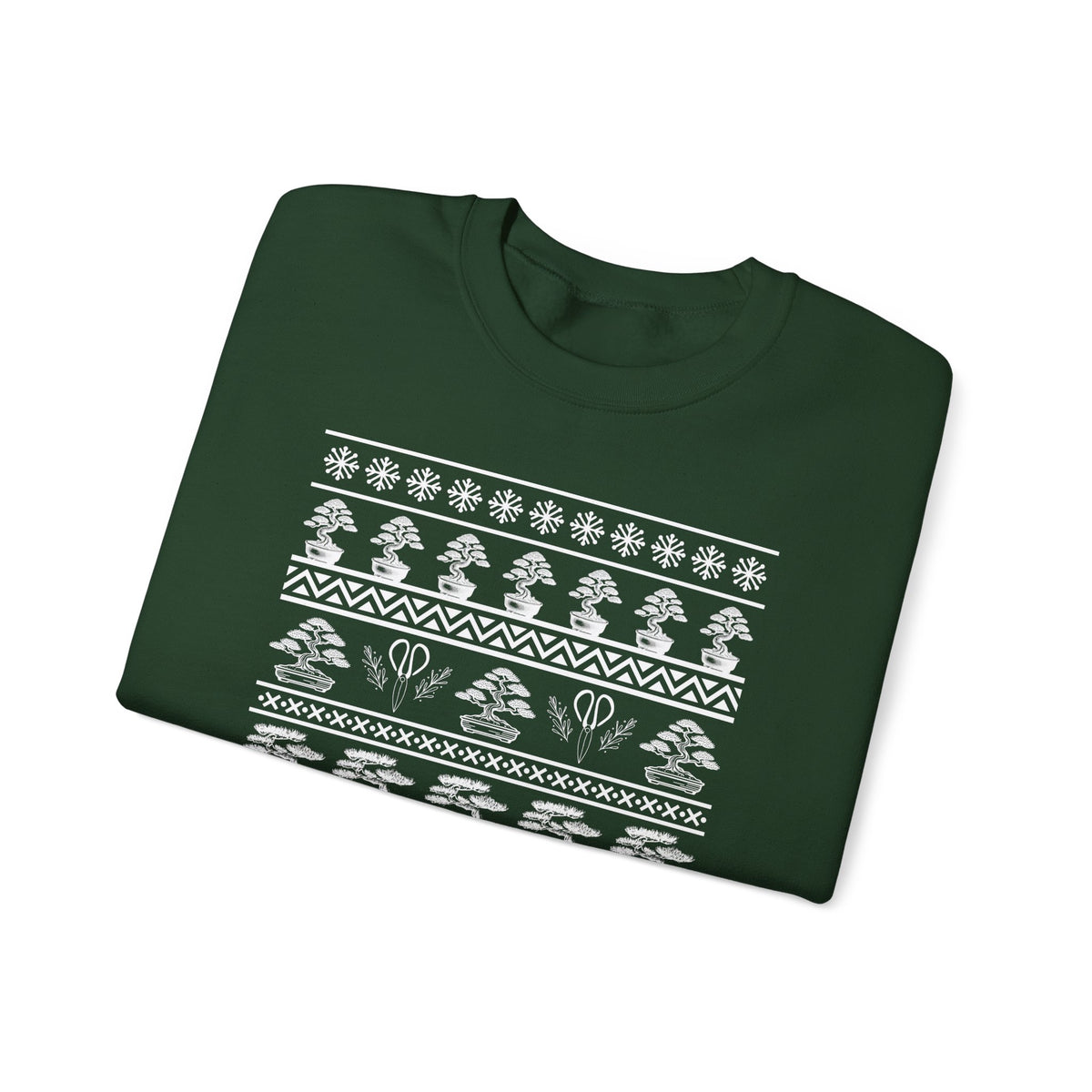 Winter Bonsai Tree Christmas Nordic Ugly Sweater Sweatshirt, Fair Isle Holiday Shirt