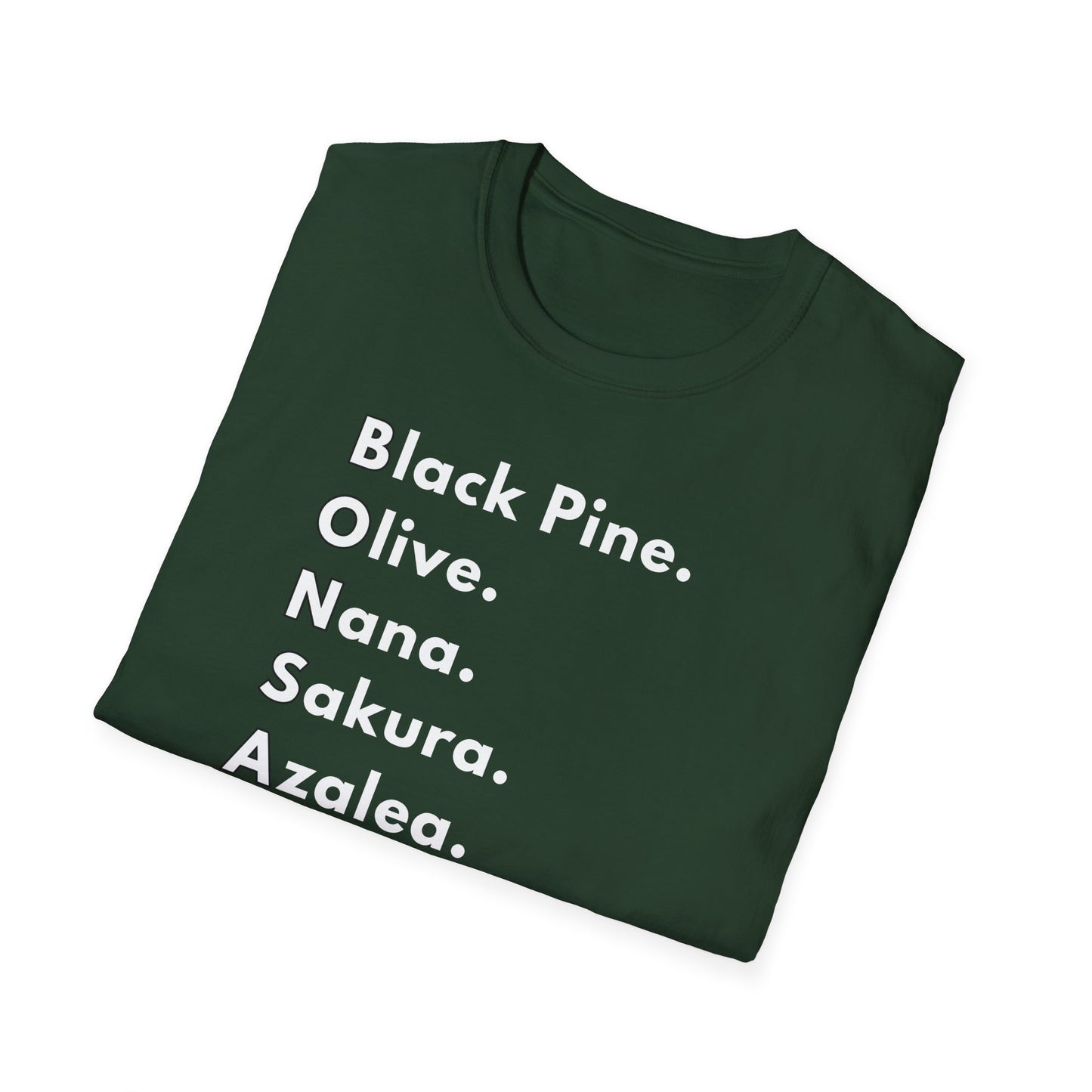 Tshirt: Bonsai Word Art Softstyle T-Shirt, Bonsai Tree Lover Tee Spells Bonsai With Tree Varieties, Unique Bonsai Enthusiast Gift for Him, Tree Type
