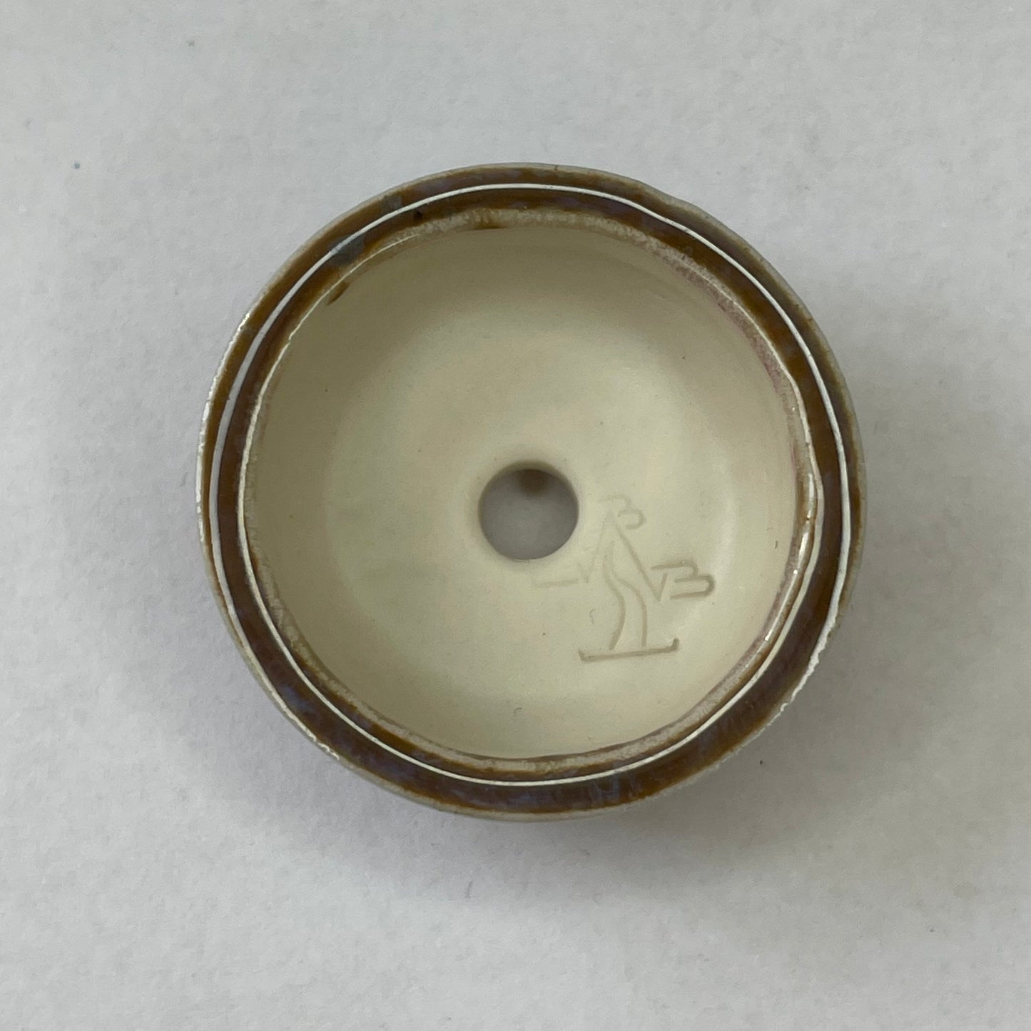 New! Tiny Round Mame Bonsai Pot in Plum Brown, Less than 1.25 inches wide