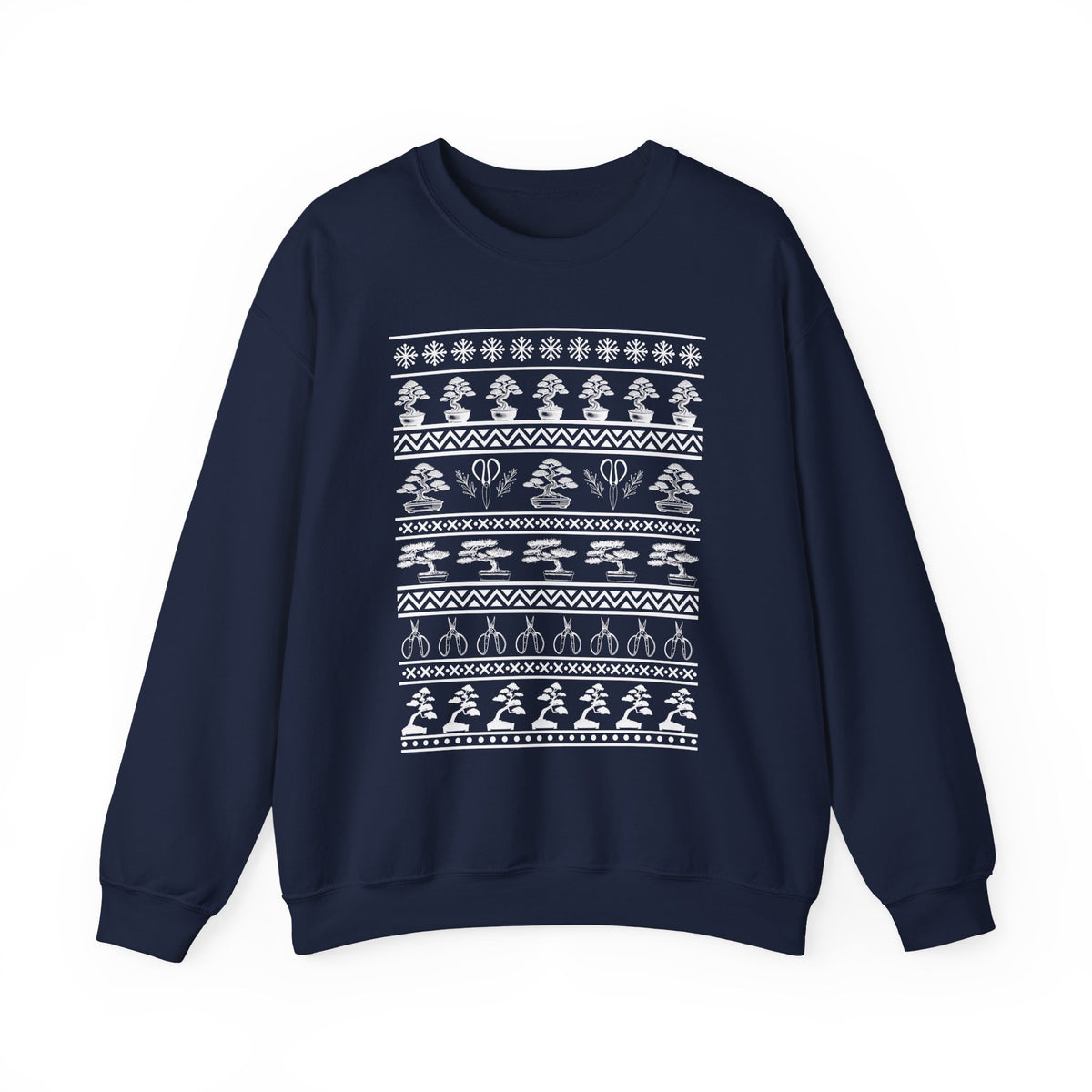 Winter Bonsai Tree Christmas Nordic Ugly Sweater Sweatshirt, Fair Isle Holiday Shirt