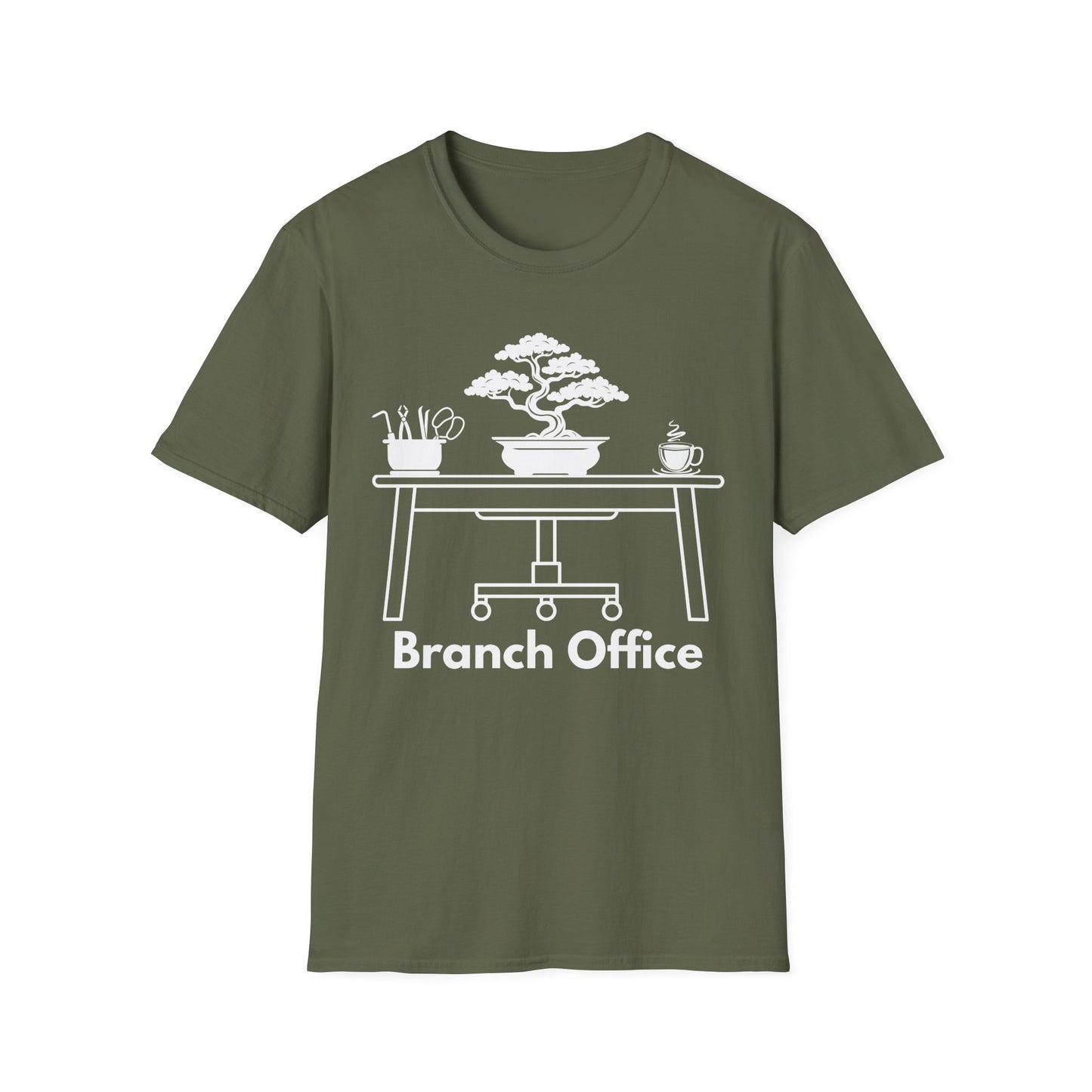 Tshirt 9: Branch Office Bonsai T-Shirt, Funny Bonsai Tree Softstyle Shirt, Bonsai Tools, Coffee, Bonsai Office Tee