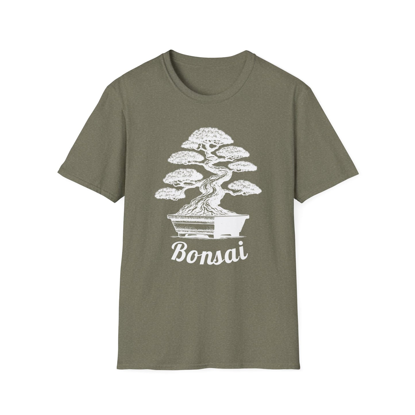 Tshirt 2: Bonsai Tree Shirt, Juniper Pine Bonsai Pot Tee, Botanical Art Softstyle T-Shirt, Nature Lover Top, Zen Bonsai Enthusiast Gift for Him/Her