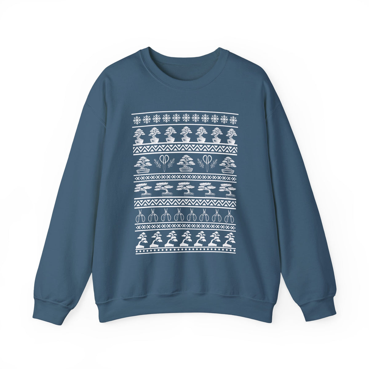 Winter Bonsai Tree Christmas Nordic Ugly Sweater Sweatshirt, Fair Isle Holiday Shirt