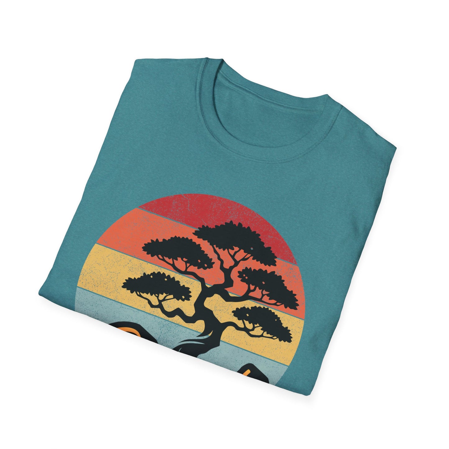 Tshirt A: Classic Sunset Bonsai Shirt, California Vintage-Style Bonsai Tree T-Shirt, Softstyle Bonsai Sunset Tee, Gift for Him