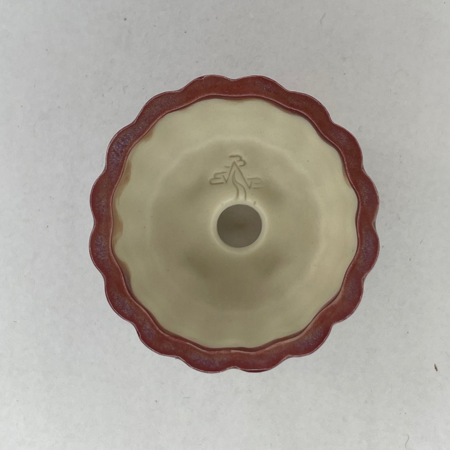 Tiny Scalloped Round Mame Bonsai Pot in Rose Aster, About 1.5 inches wide