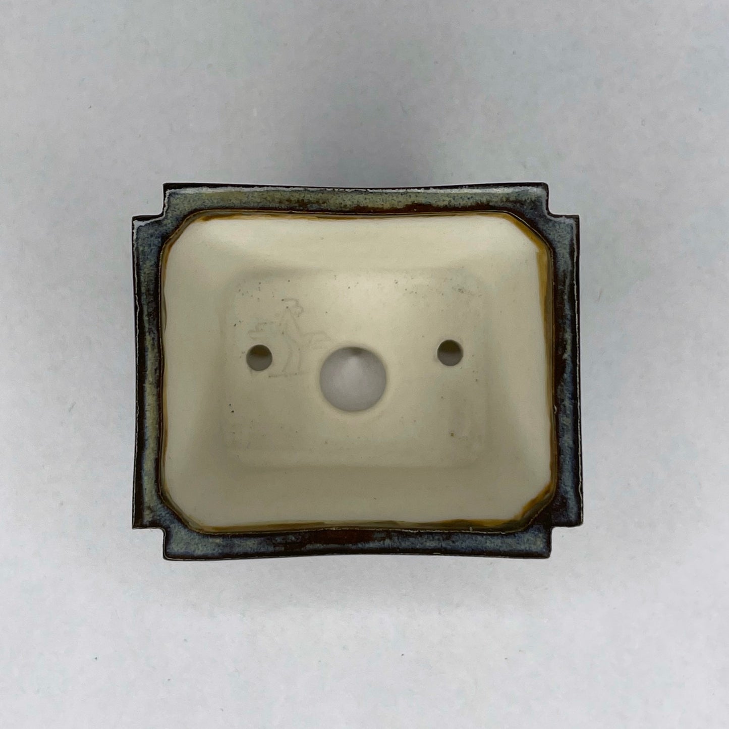 New! Tiny Rectangle Mame Bonsai Pot in Dark Lustre, About 1.5 inches wide