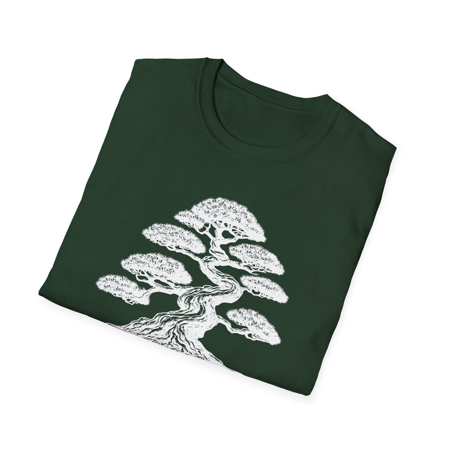 Tshirt 2: Bonsai Tree Shirt, Juniper Pine Bonsai Pot Tee, Botanical Art Softstyle T-Shirt, Nature Lover Top, Zen Bonsai Enthusiast Gift for Him/Her