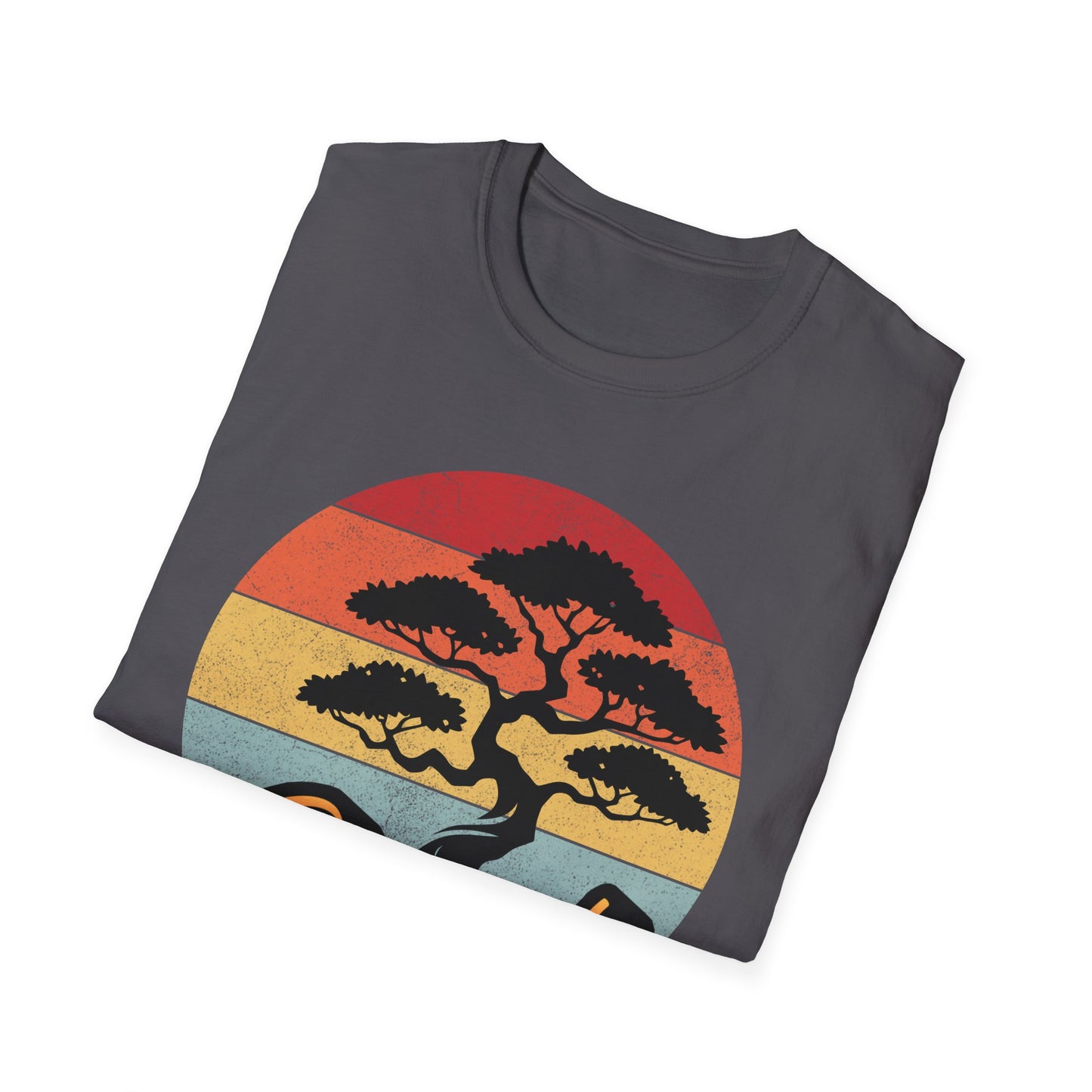 Tshirt A: Classic Sunset Bonsai Shirt, California Vintage-Style Bonsai Tree T-Shirt, Softstyle Bonsai Sunset Tee, Gift for Him