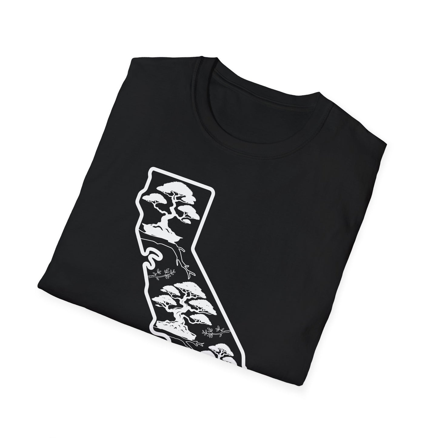 Tshirt: California State Bonsai Trees Softstyle T-Shirt, Souvenir State Tee, Botanical Plant Shirt, Nature Lover Shirt, Bonsai Hobbyist Gift Tee