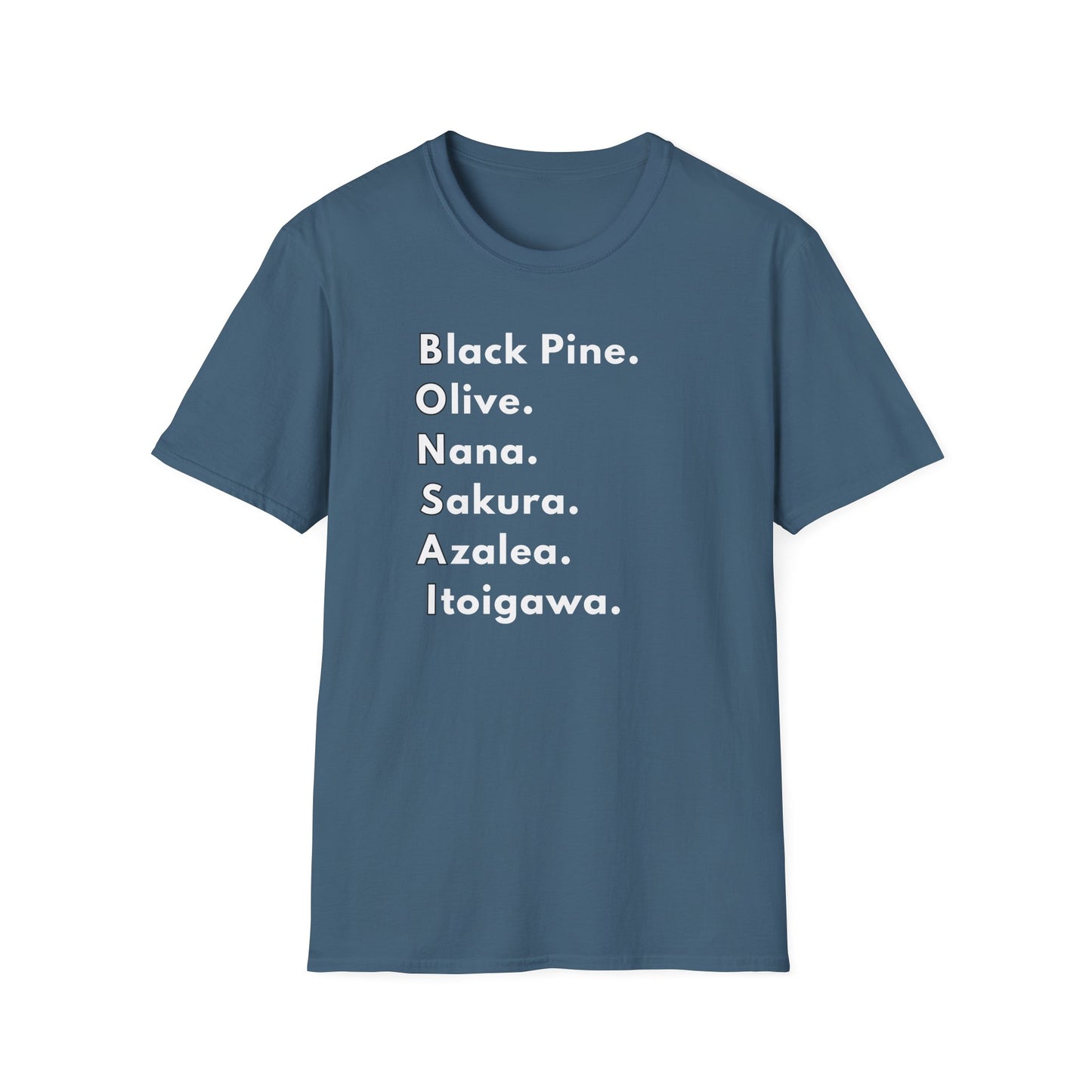 Tshirt: Bonsai Word Art Softstyle T-Shirt, Bonsai Tree Lover Tee Spells Bonsai With Tree Varieties, Unique Bonsai Enthusiast Gift for Him, Tree Type