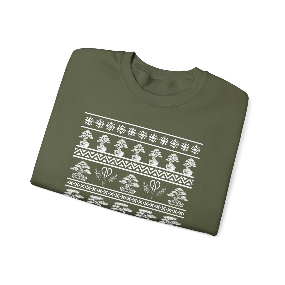Winter Bonsai Tree Christmas Nordic Ugly Sweater Sweatshirt, Fair Isle Holiday Shirt