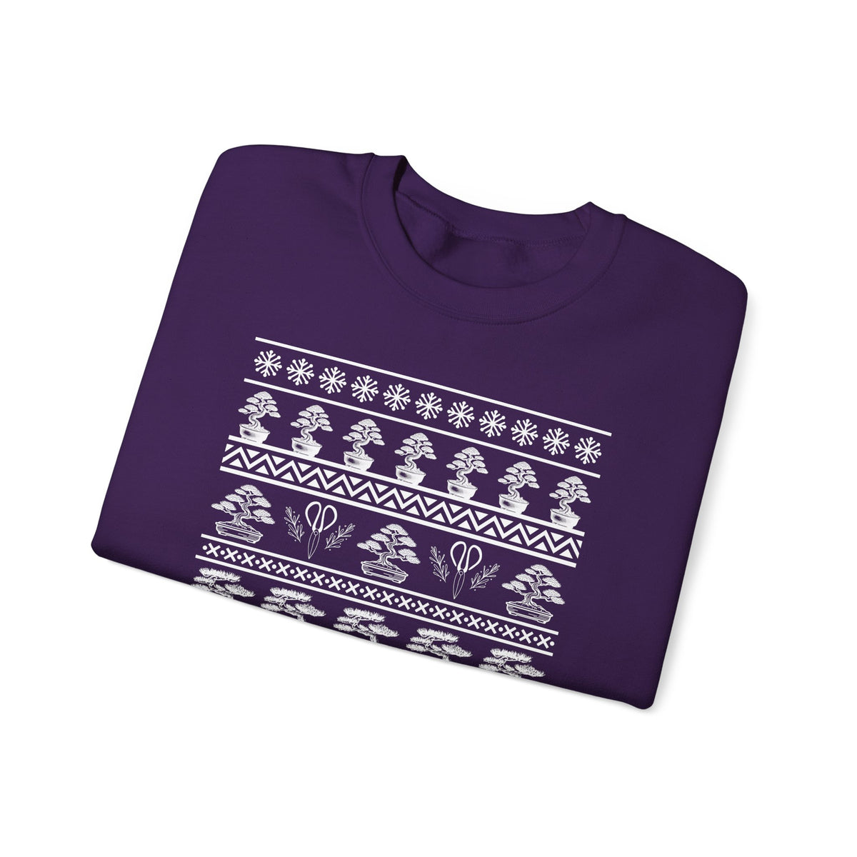 Winter Bonsai Tree Christmas Nordic Ugly Sweater Sweatshirt, Fair Isle Holiday Shirt