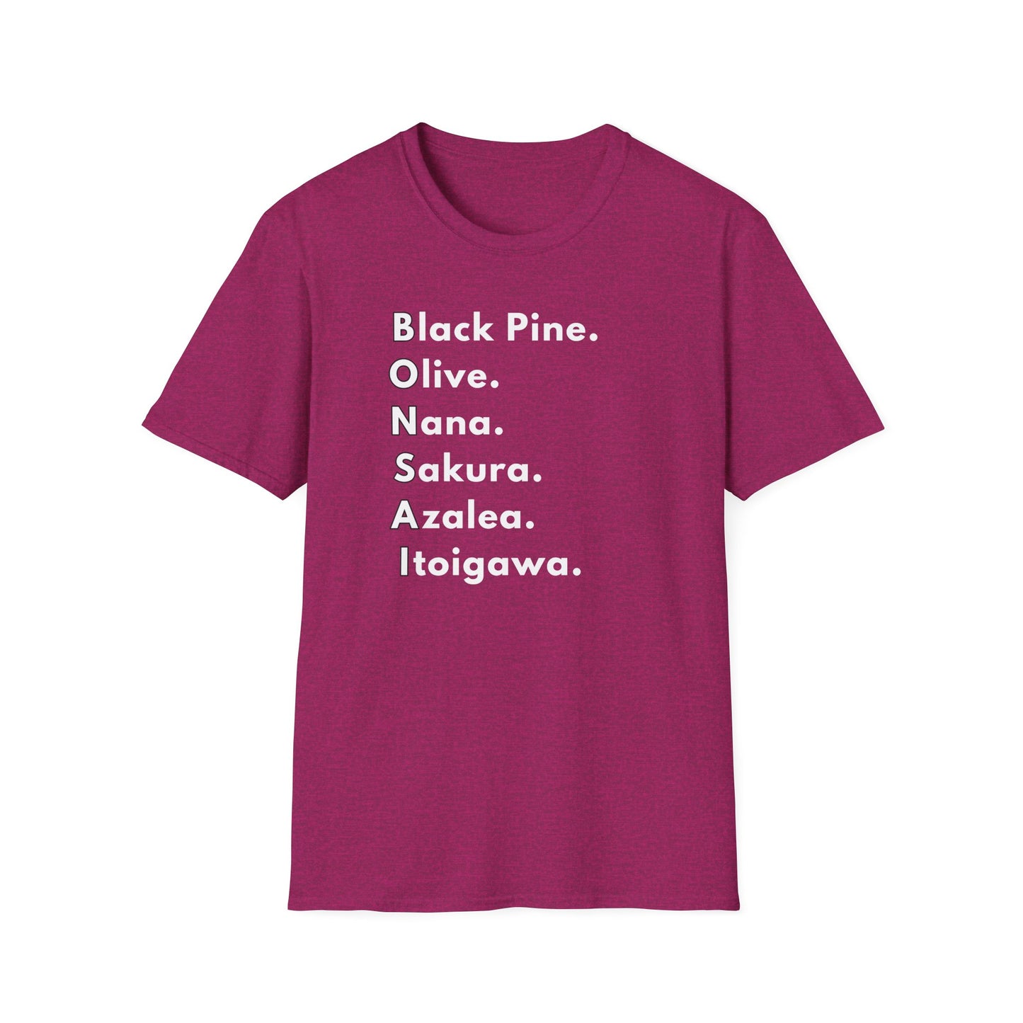 Tshirt: Bonsai Word Art Softstyle T-Shirt, Bonsai Tree Lover Tee Spells Bonsai With Tree Varieties, Unique Bonsai Enthusiast Gift for Him, Tree Type