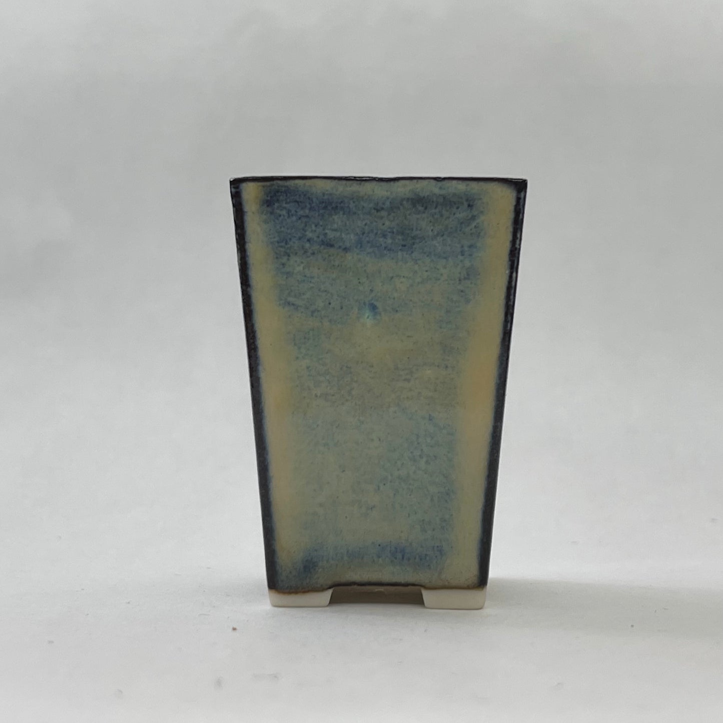 New! Tiny Cascade Mame Bonsai Pot in Opal Fog, Less than 1.75 inches tall