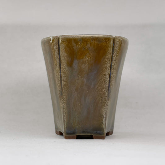 New! Tiny Cascade Mame Bonsai Pot in Rosy Ash, Less than 2 inches tall