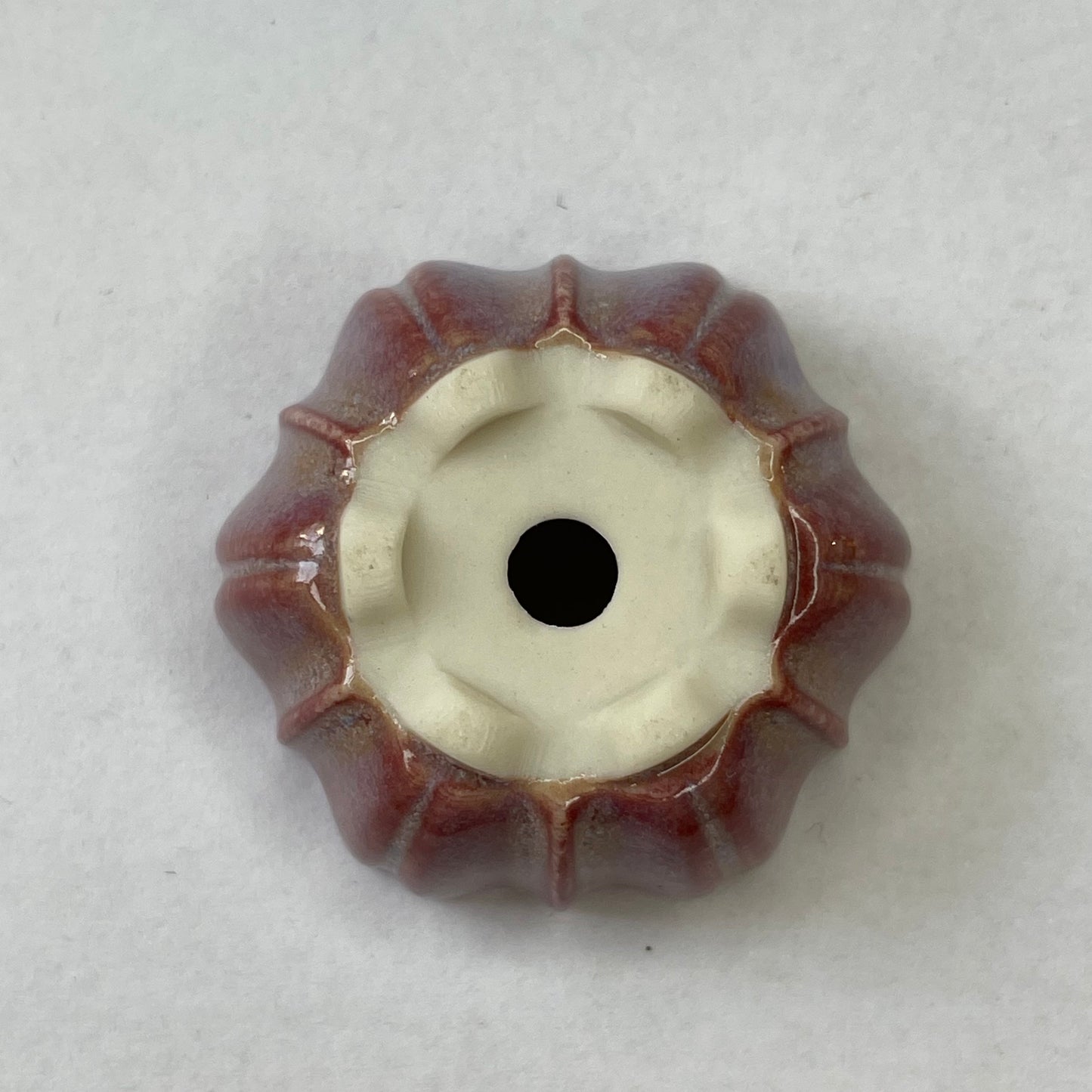 New! Tiny Flower-Shaped Mame Bonsai Pot in Rose, Less than 1.25 inches wide