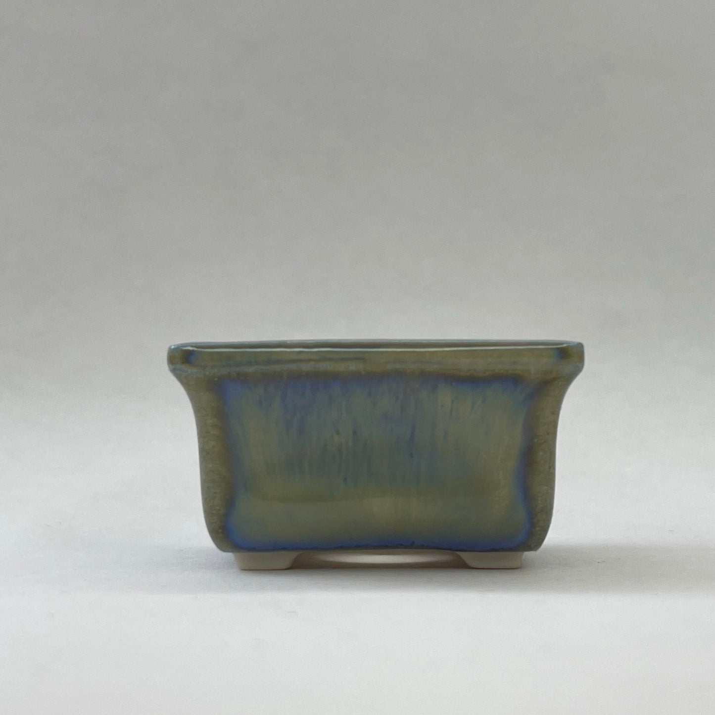New! Tiny Rectangle Mame Bonsai Pot in Oyster Shell, Less than 1.25 inches wide