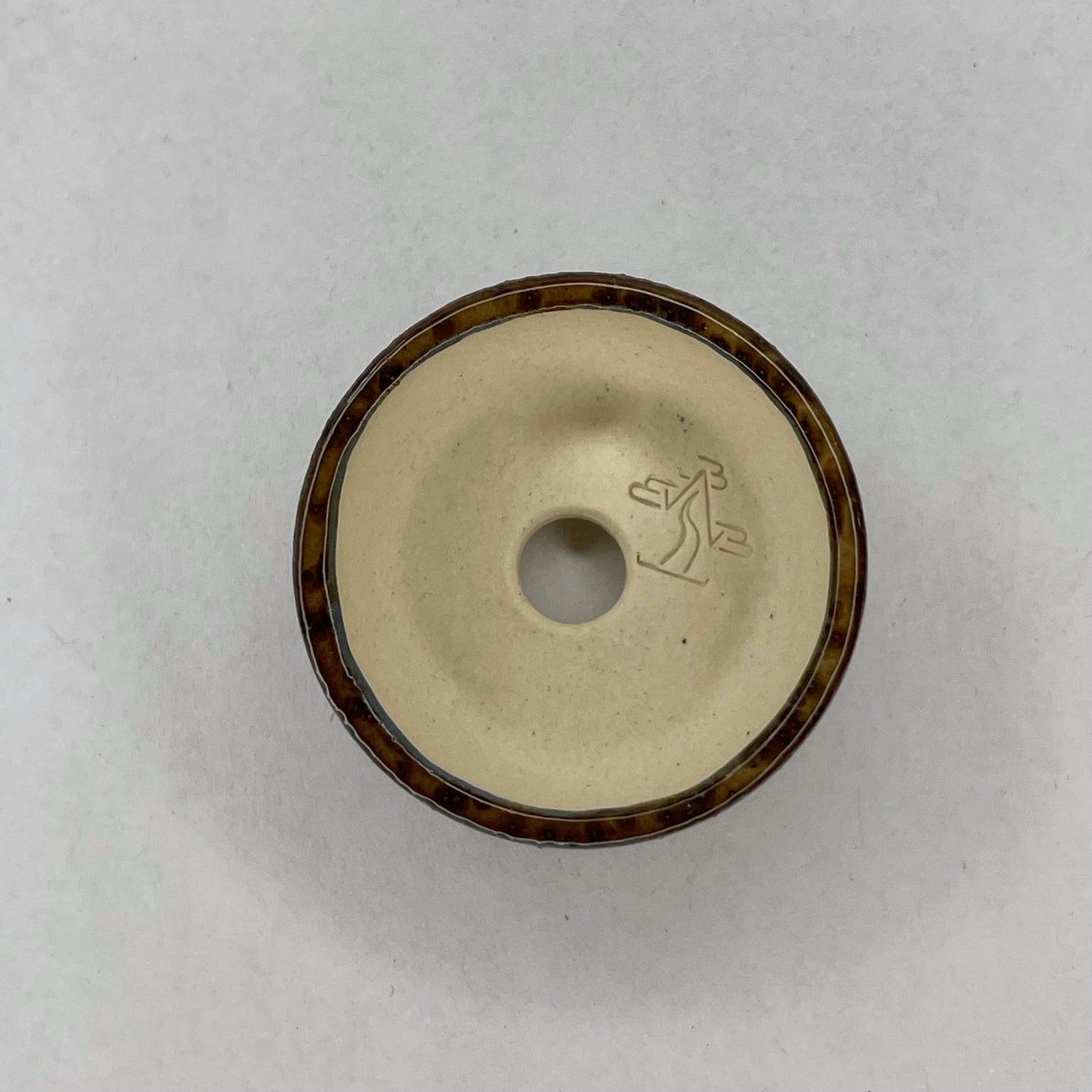 New! Tiny Round Mame Bonsai Pot in Cocoa Royale, Less than 1.5 inches wide