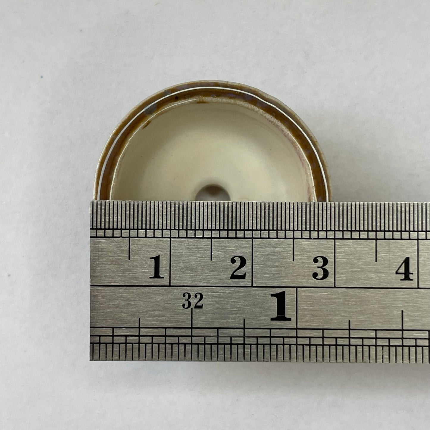 New! Tiny Round Mame Bonsai Pot in Plum Brown, Less than 1.25 inches wide