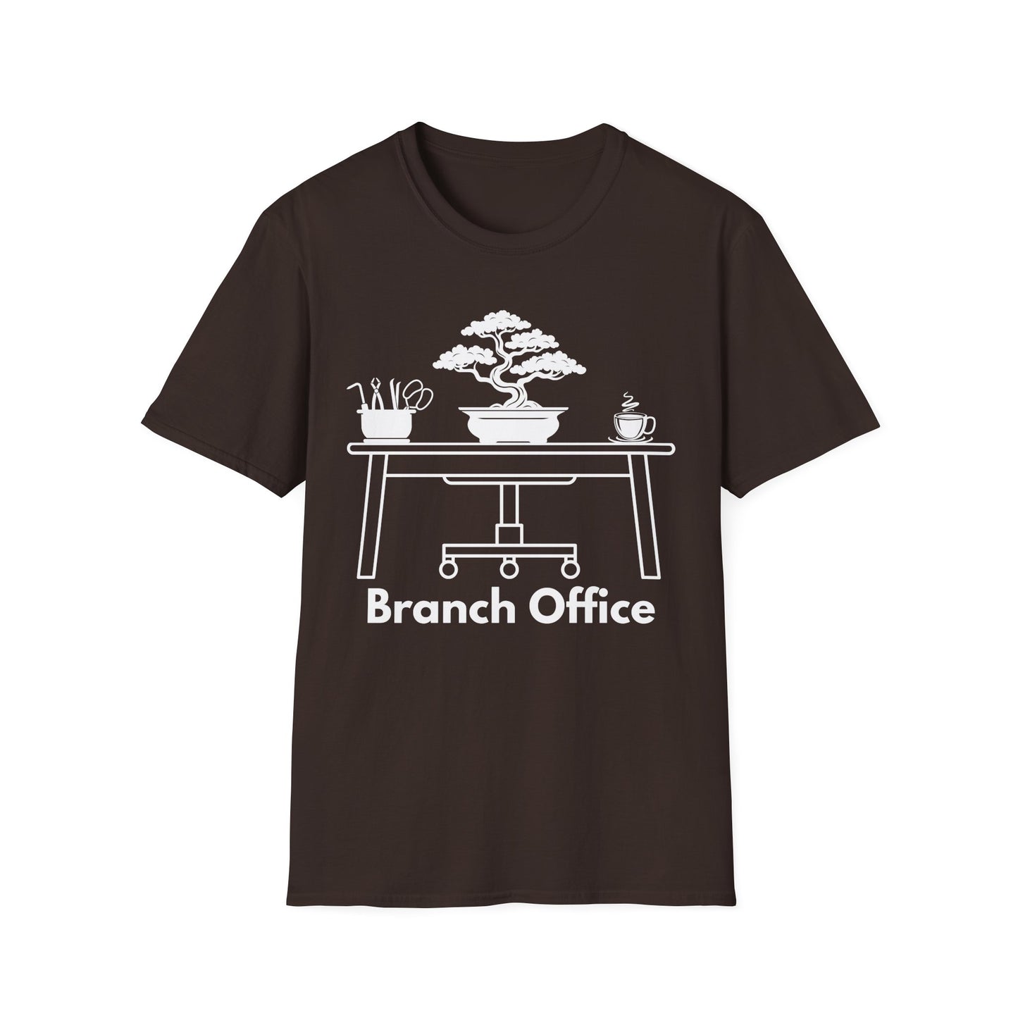 Tshirt 9: Branch Office Bonsai T-Shirt, Funny Bonsai Tree Softstyle Shirt, Bonsai Tools, Coffee, Bonsai Office Tee