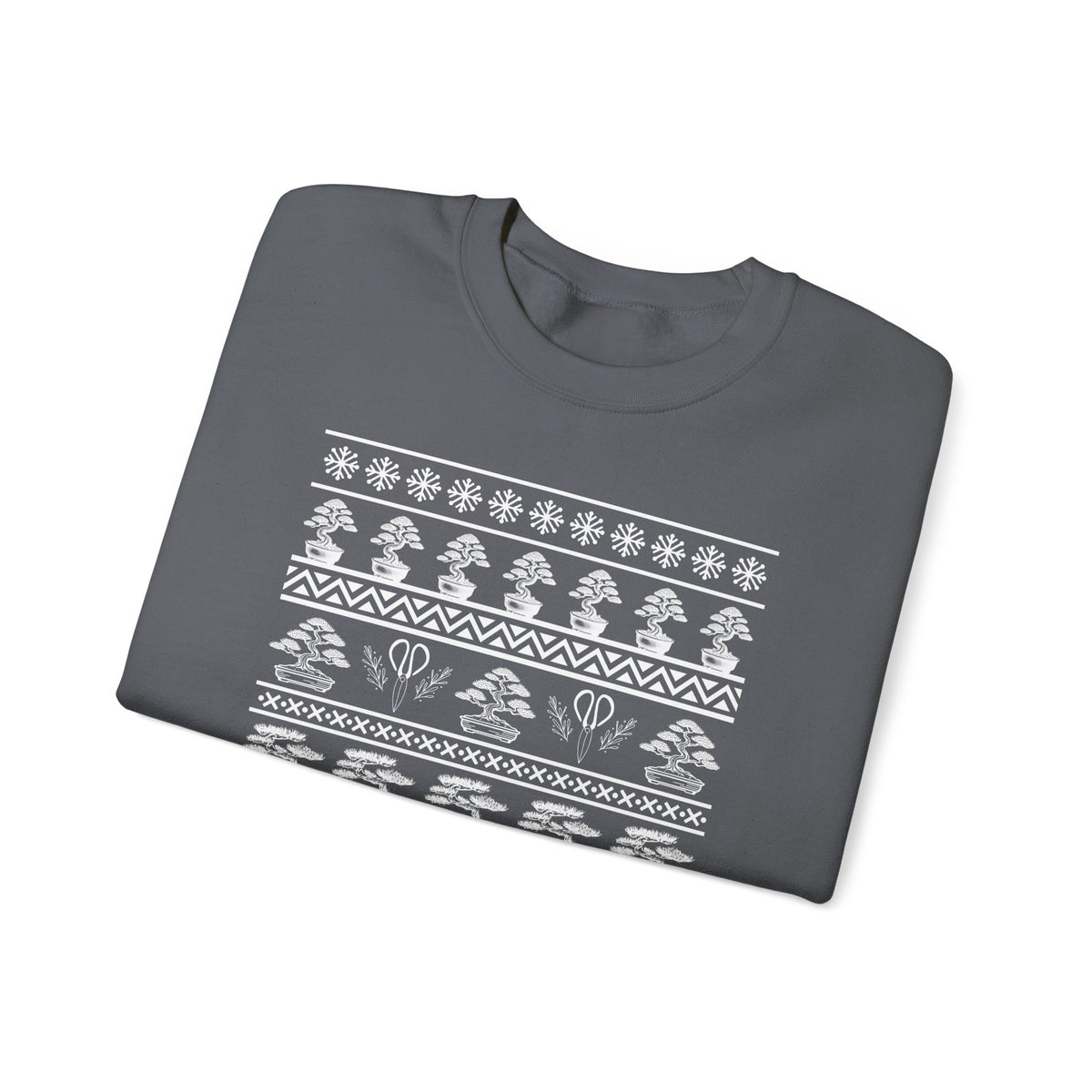 Winter Bonsai Tree Christmas Nordic Ugly Sweater Sweatshirt, Fair Isle Holiday Shirt