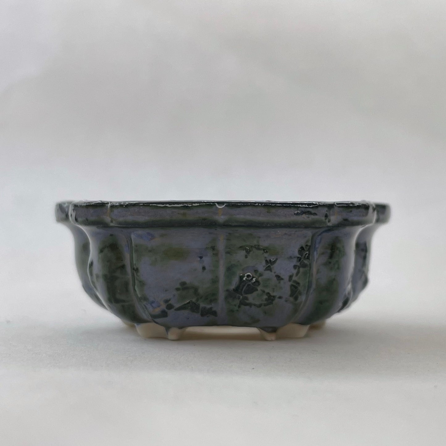 New! Tiny Sakura Flower Mame Bonsai Pot in Textured Dragon Skin, Only 2 inches wide