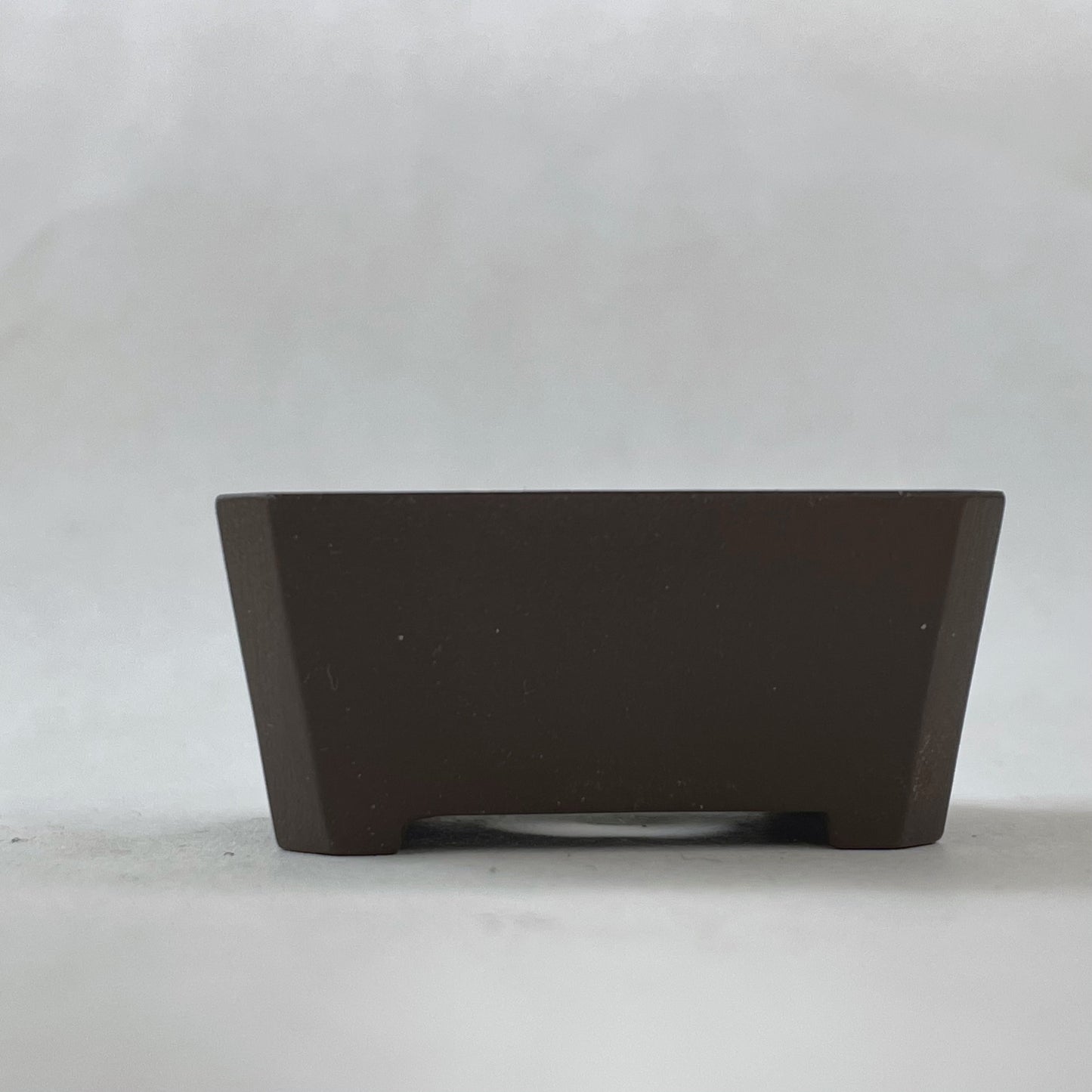 Tiny Unglazed Rectangle Mame Bonsai Pot in Coffee Porcelain, About 1.5 inches long