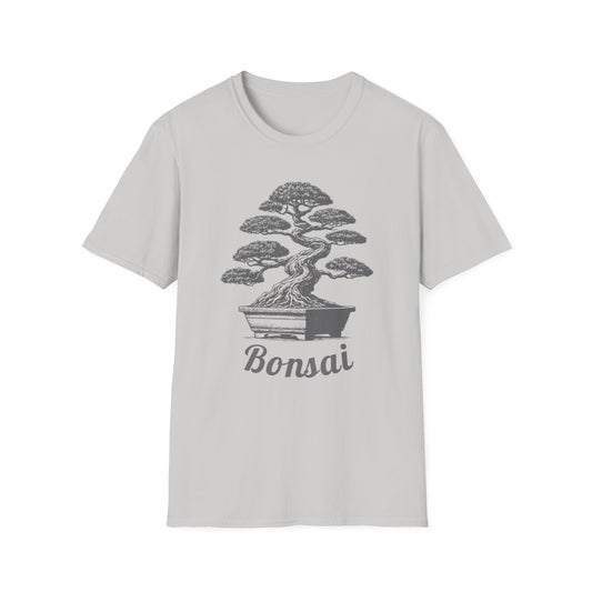 Tshirt 2: Bonsai Tree Shirt, Juniper Pine Bonsai Pot Tee, Botanical Art Softstyle T-Shirt, Nature Lover Top, Zen Bonsai Enthusiast Gift for Him/Her