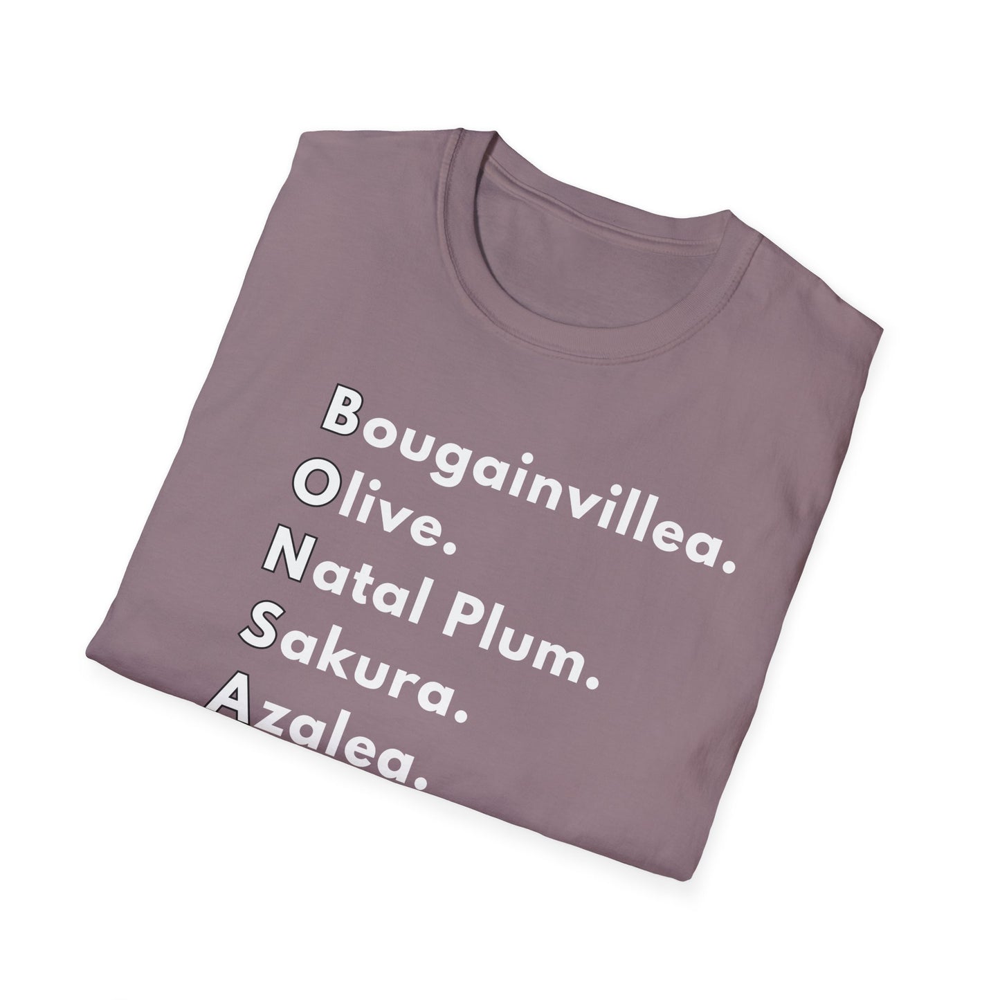 Tshirt: Bonsai Tee Spelling Bonsai Tree Types, Bonsai Word Art Softstyle T-Shirt, Bonsai Enthusiast Gift for Him, Bonsai Tree Varieties Top, Flower