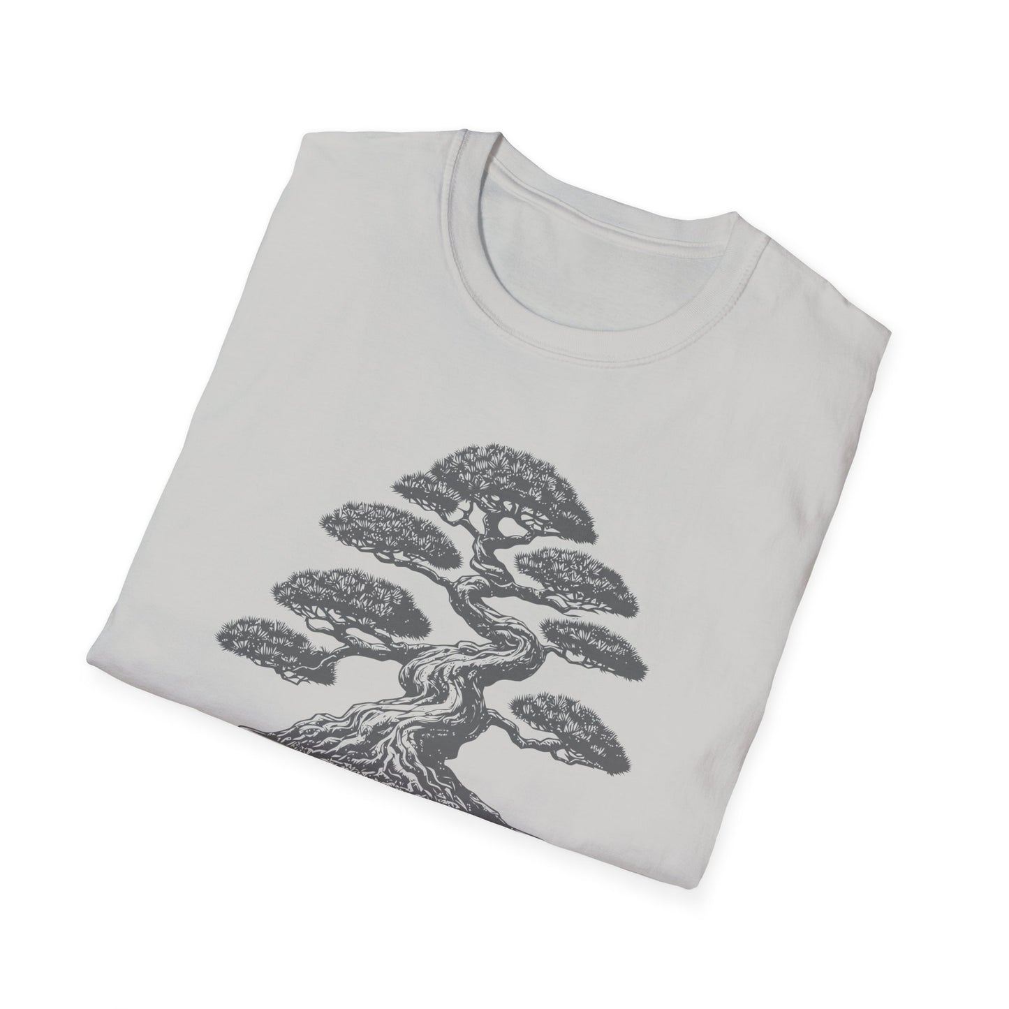 Tshirt 2: Bonsai Tree Shirt, Juniper Pine Bonsai Pot Tee, Botanical Art Softstyle T-Shirt, Nature Lover Top, Zen Bonsai Enthusiast Gift for Him/Her