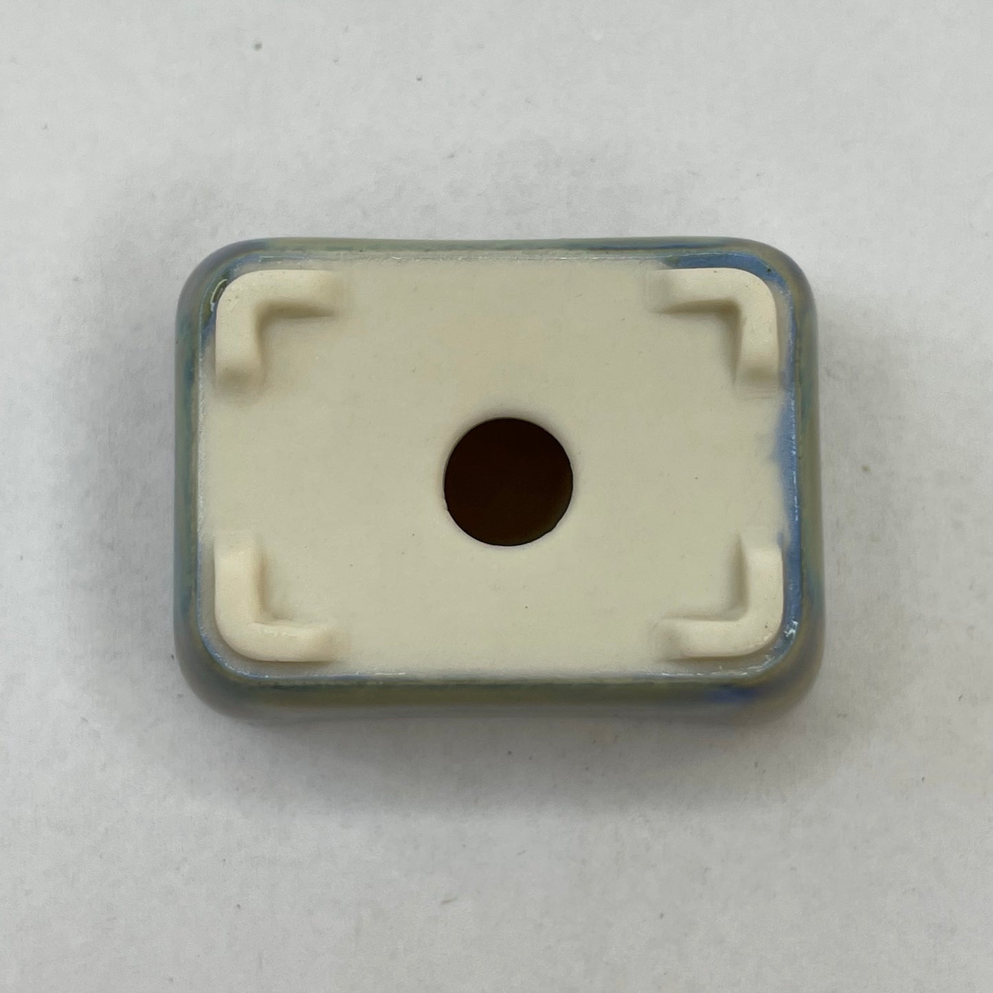 New! Tiny Rectangle Mame Bonsai Pot in Jade Aster, About 1.5 inches long