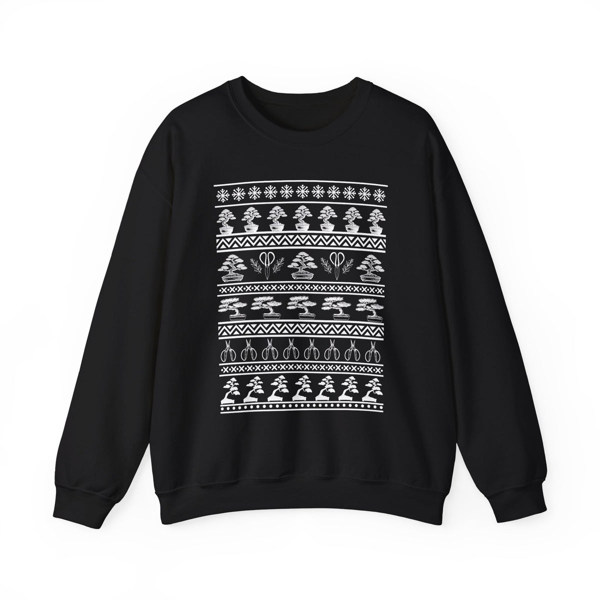 Winter Bonsai Tree Christmas Nordic Ugly Sweater Sweatshirt, Fair Isle Holiday Shirt