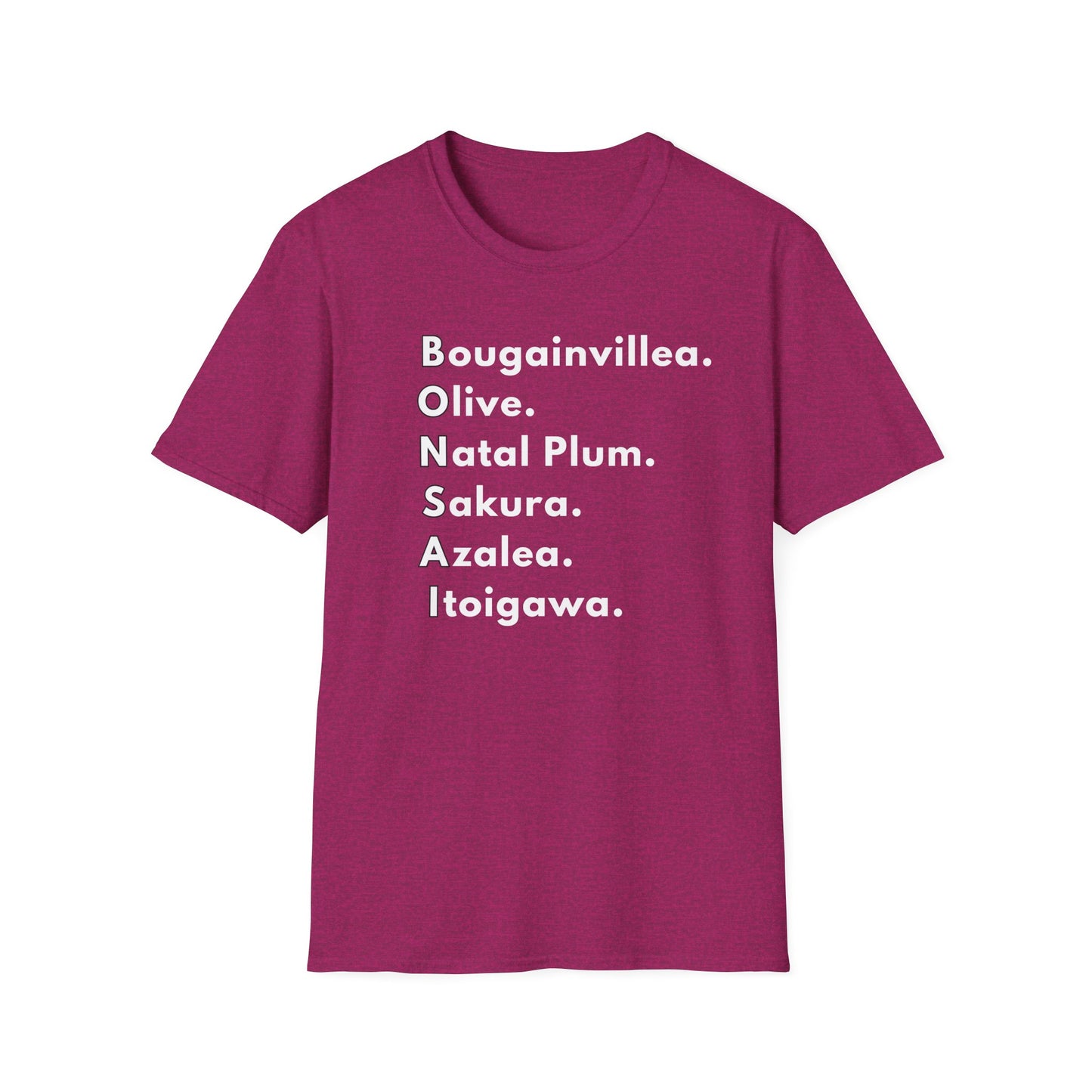 Tshirt: Bonsai Tee Spelling Bonsai Tree Types, Bonsai Word Art Softstyle T-Shirt, Bonsai Enthusiast Gift for Him, Bonsai Tree Varieties Top, Flower