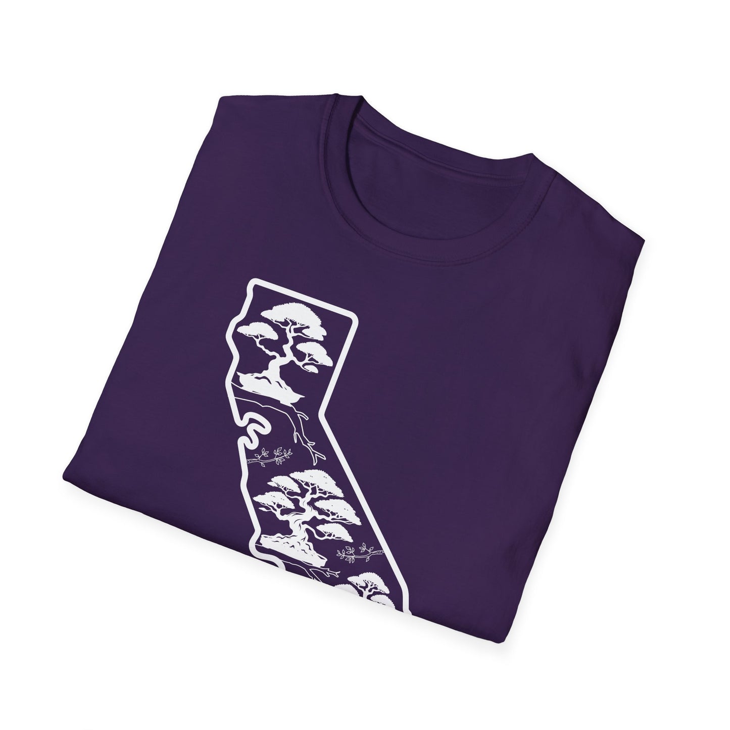 Tshirt: California State Bonsai Trees Softstyle T-Shirt, Souvenir State Tee, Botanical Plant Shirt, Nature Lover Shirt, Bonsai Hobbyist Gift Tee