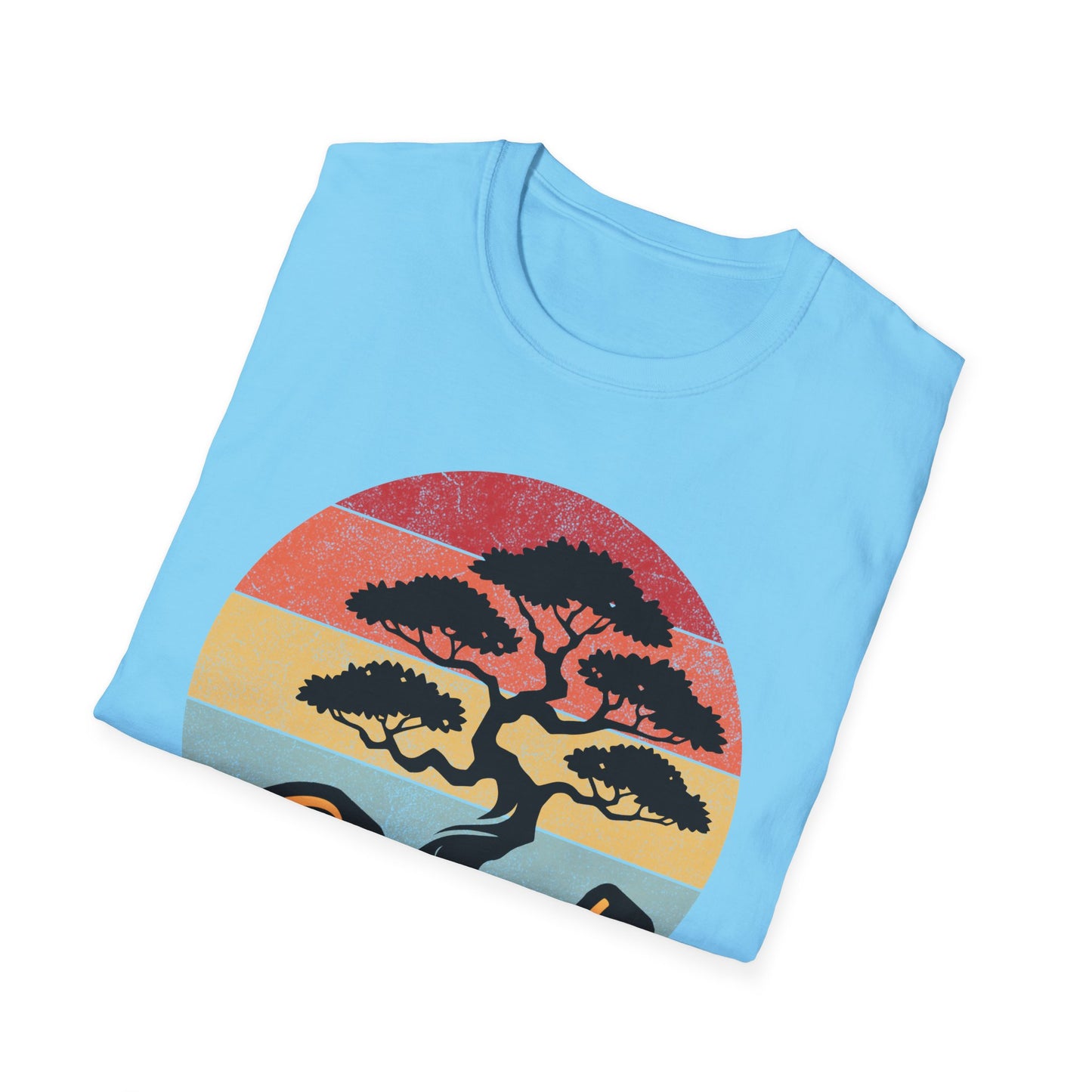 Tshirt A: Classic Sunset Bonsai Shirt, California Vintage-Style Bonsai Tree T-Shirt, Softstyle Bonsai Sunset Tee, Gift for Him