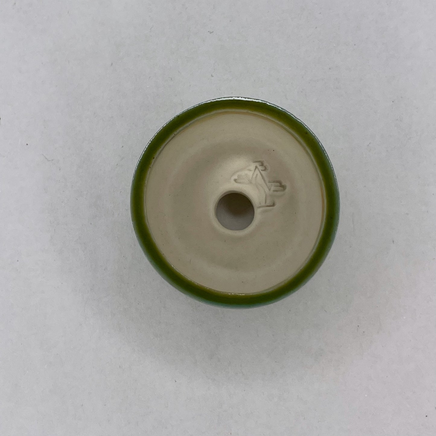 New! Tiny Round Mame Bonsai Pot in Leaf Green, Less than 1.25 inches wide