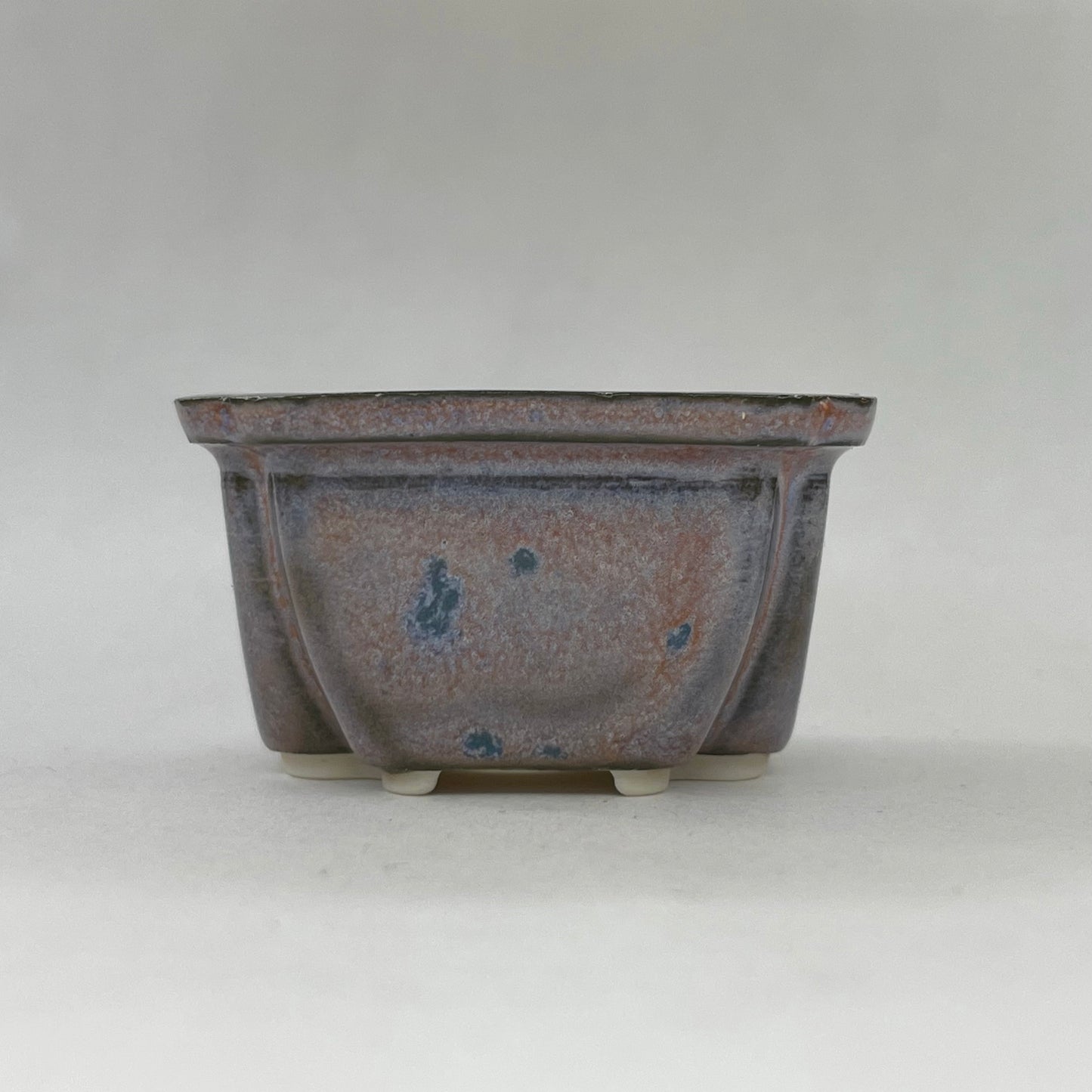 New! Tiny Square Mame Bonsai Pot in Lavender Aster, About 1.5 inches wide