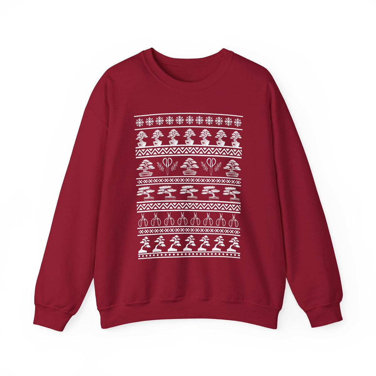 Winter Bonsai Tree Christmas Nordic Ugly Sweater Sweatshirt, Fair Isle Holiday Shirt