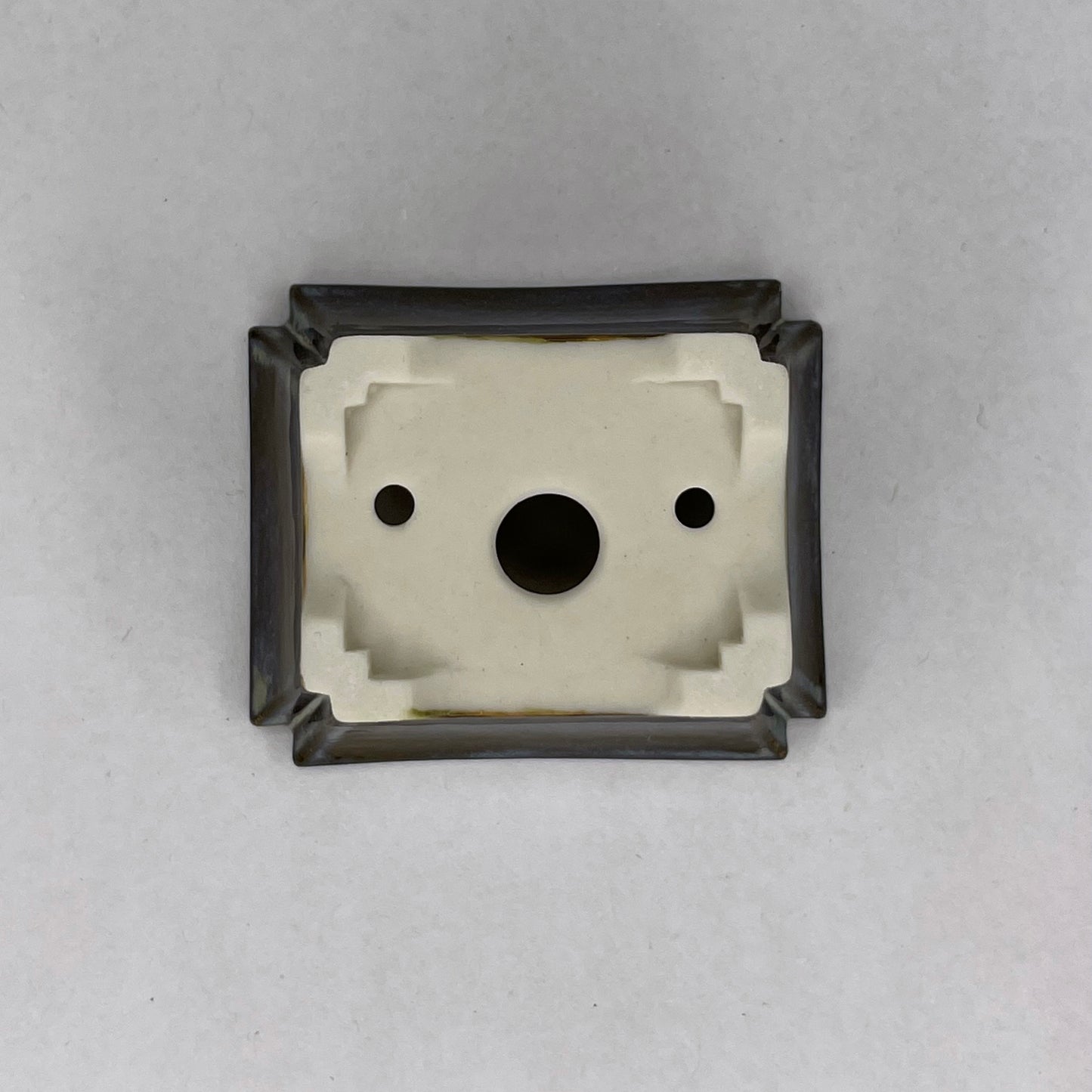 New! Tiny Rectangle Mame Bonsai Pot in Dark Lustre, About 1.5 inches wide