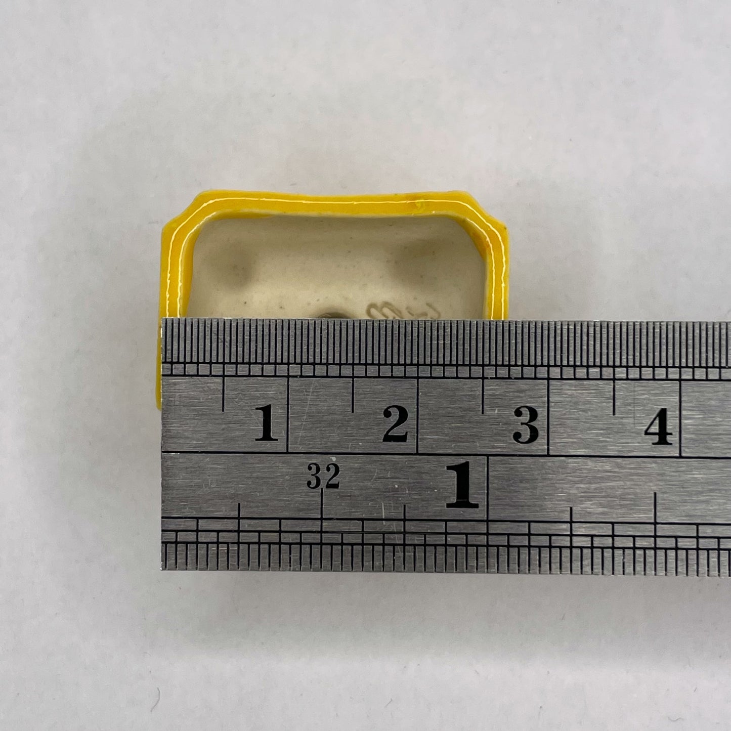 New! Tiny Rectangle Mame Bonsai Pot in Sassy Orange, About 1 inch wide