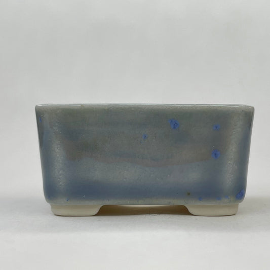 New! Tiny Square Mame Bonsai Pot in Cerulean, Less than 1.5 inches wide